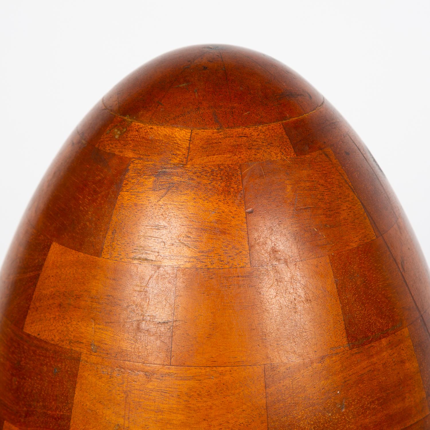 A laminate mahogany prototype design for an aircraft propeller hub, circa 1935.

Measures: Height: 31.5 cm - 12 inches.

Diameter: 23 cm - 9 inches.