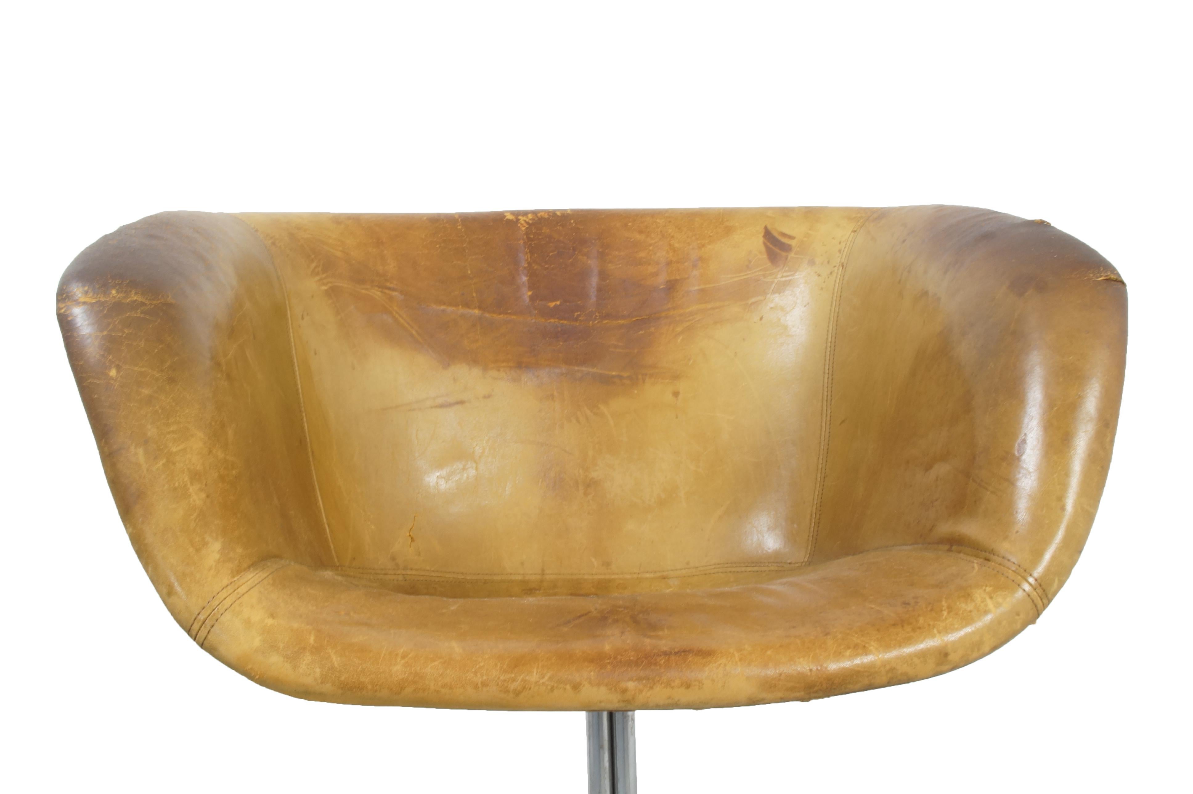 Prototype Desk Chair Designed by Horst Bruening in 1969 In Distressed Condition For Sale In Offenburg, Baden Wurthemberg