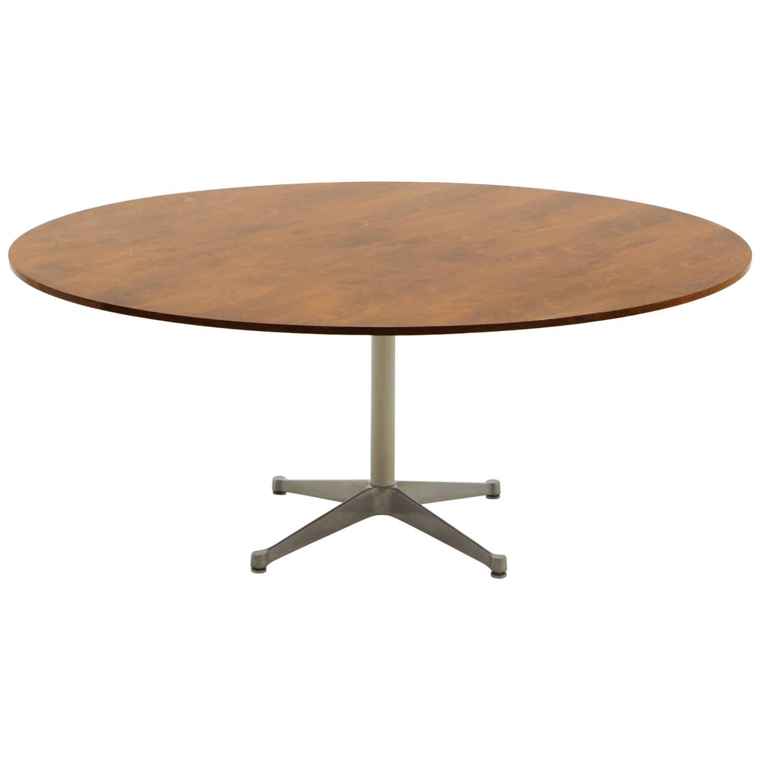 Prototype George Nelson Rosewood Round Dining or Conference Table, One of a Kind For Sale