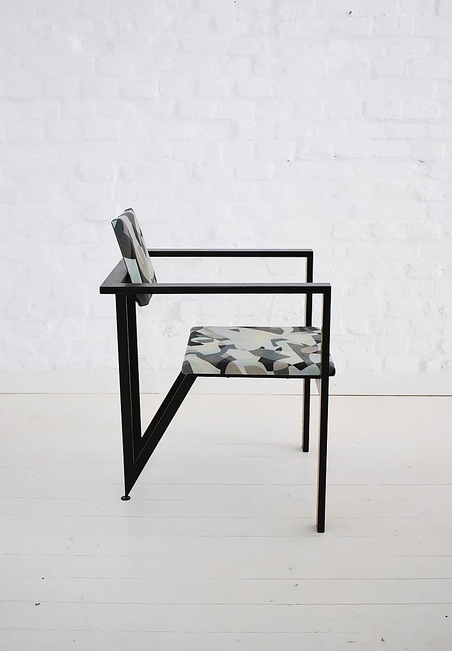 Italian Prototype Memphis Milano Style Metal Armchair, 1980s, Italy