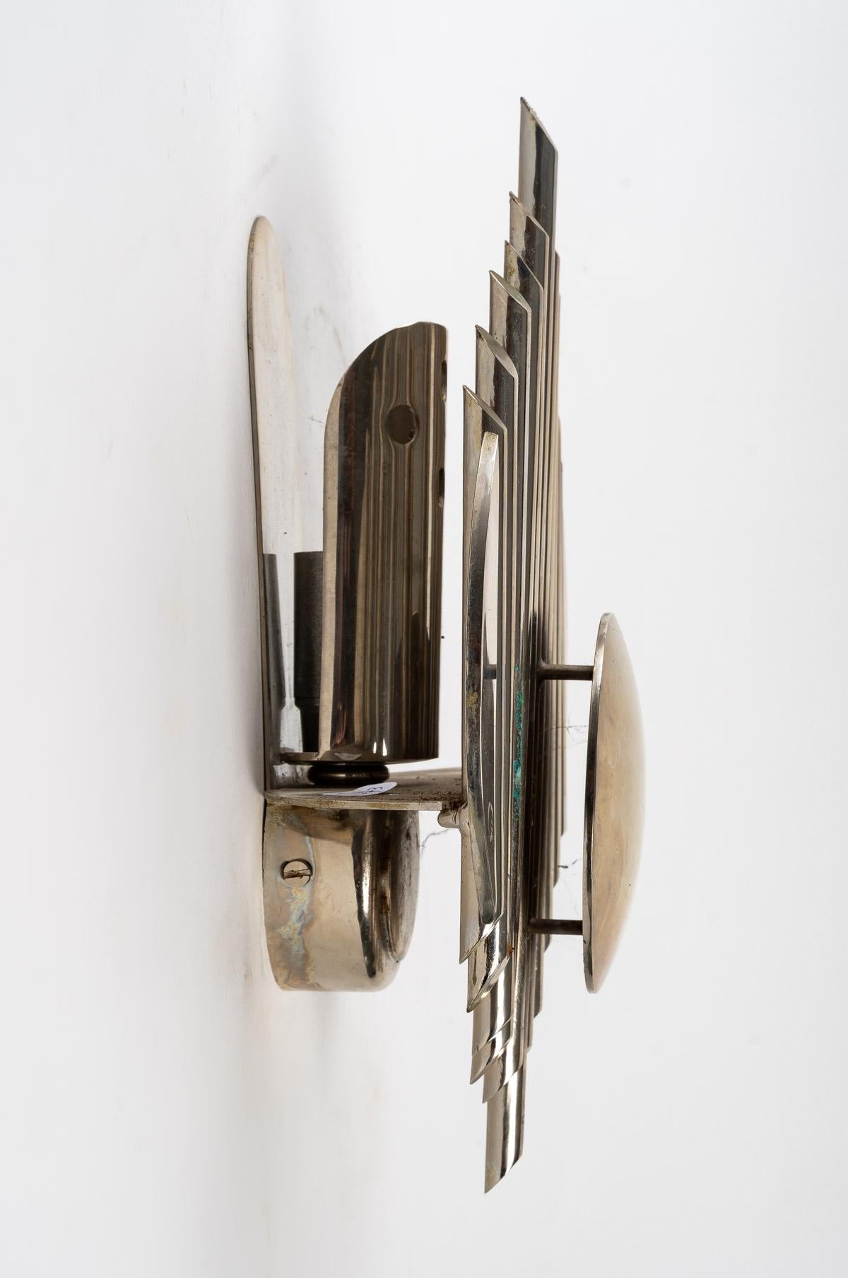 Late 20th Century Prototype of Chrome Metal Sconce