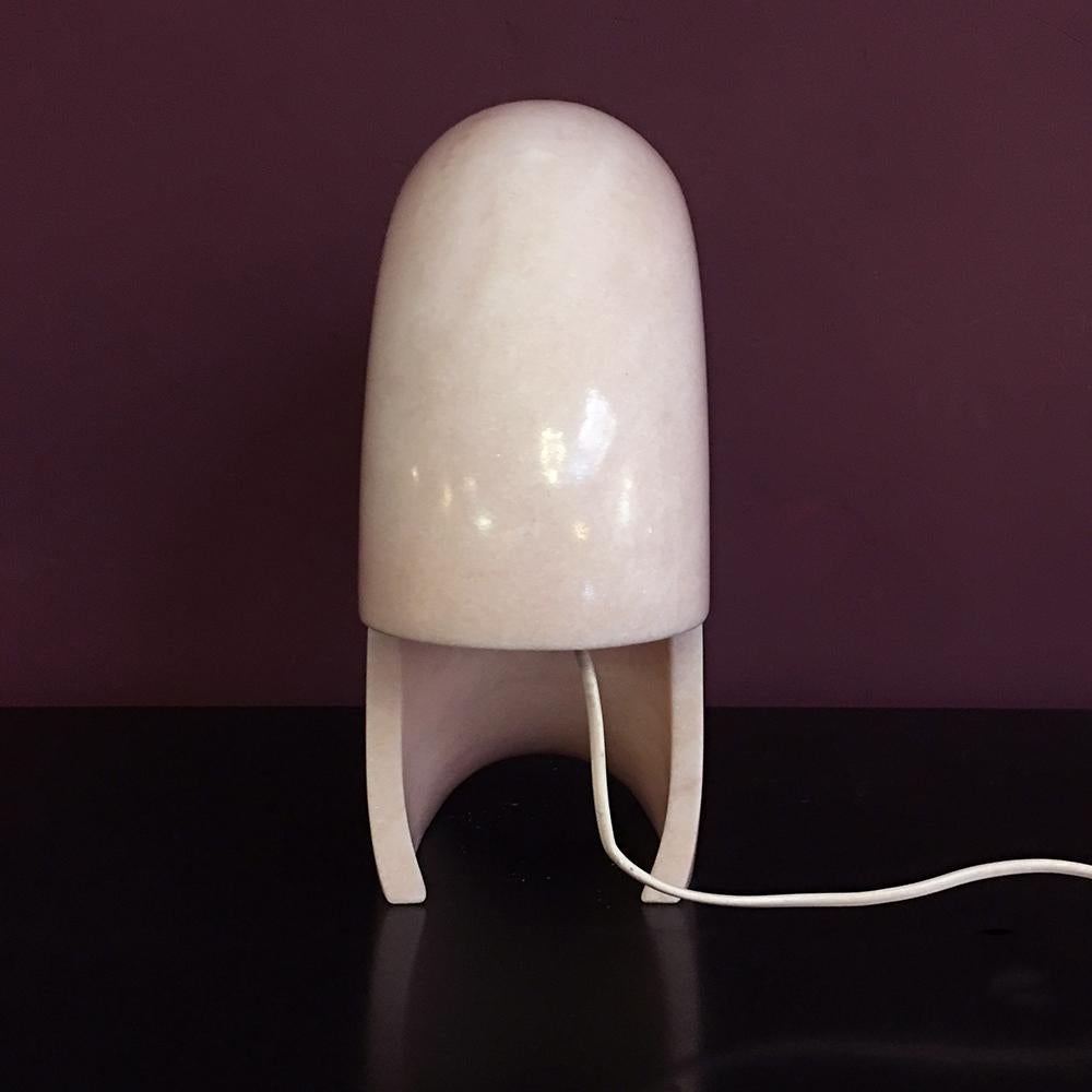 Vatican Prototype of Italian Pink Portugal Marble Biagio Lamp by Scarpa for Flos, 1968