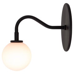 Prototype Pin Up, applique da parete di Research.Lighting, piccola, nera, vetro bianco