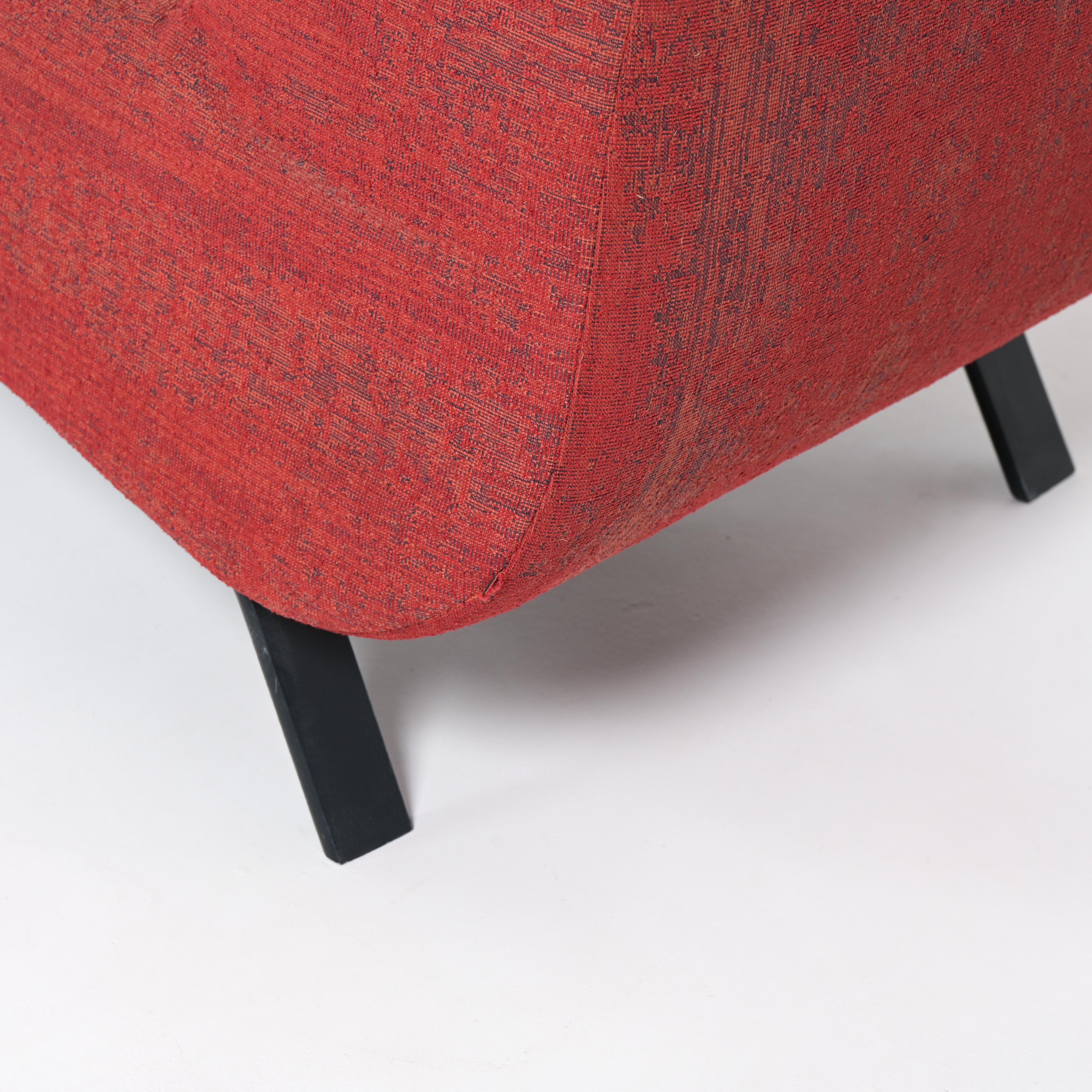 Tissu d'ameublement Prototype de chaise longue Scandy rouge de Fabiaan Van Severen pour Indera en vente