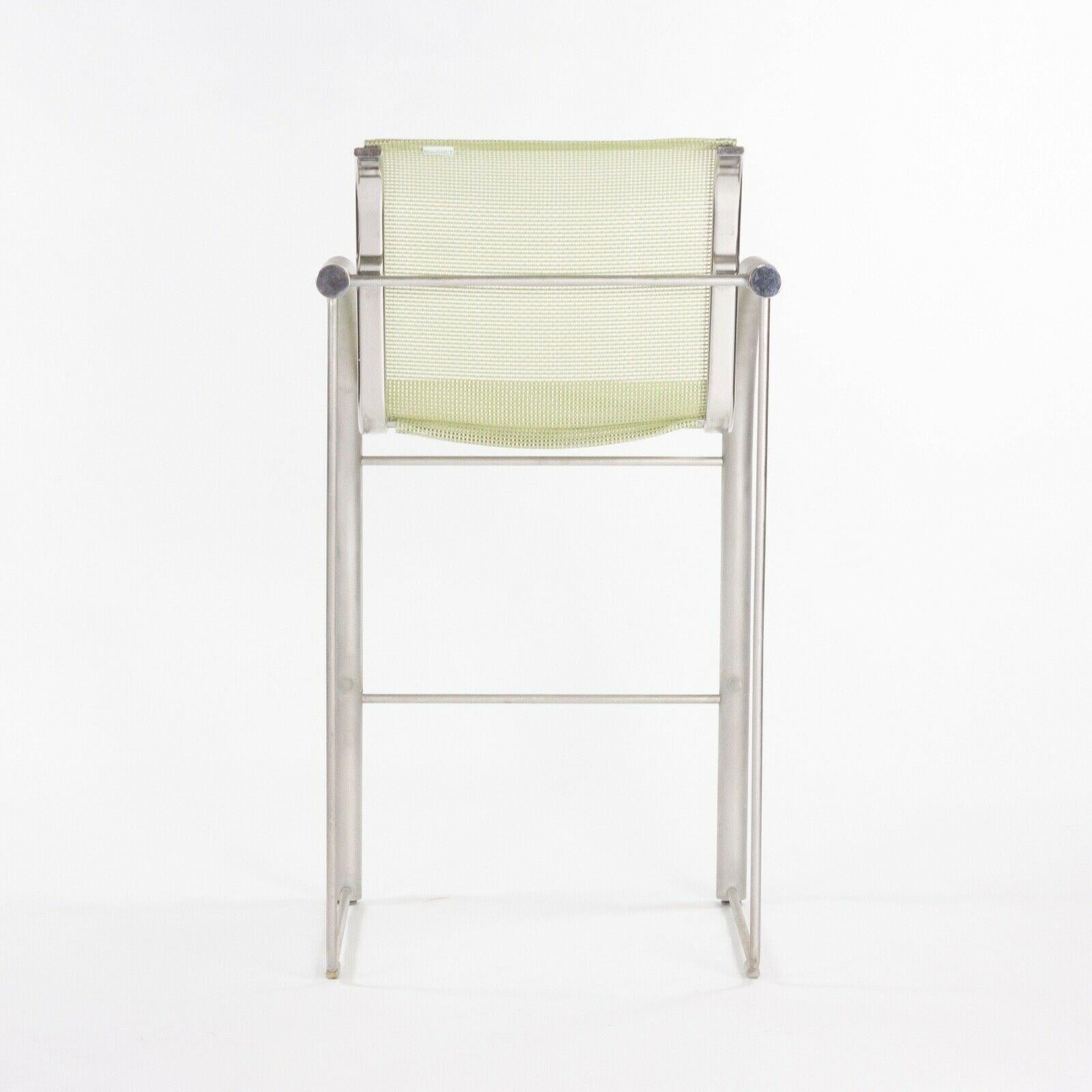 Contemporary Prototype Richard Schultz 2002 Collection Stainless Bar Stool with Outdoor Mesh