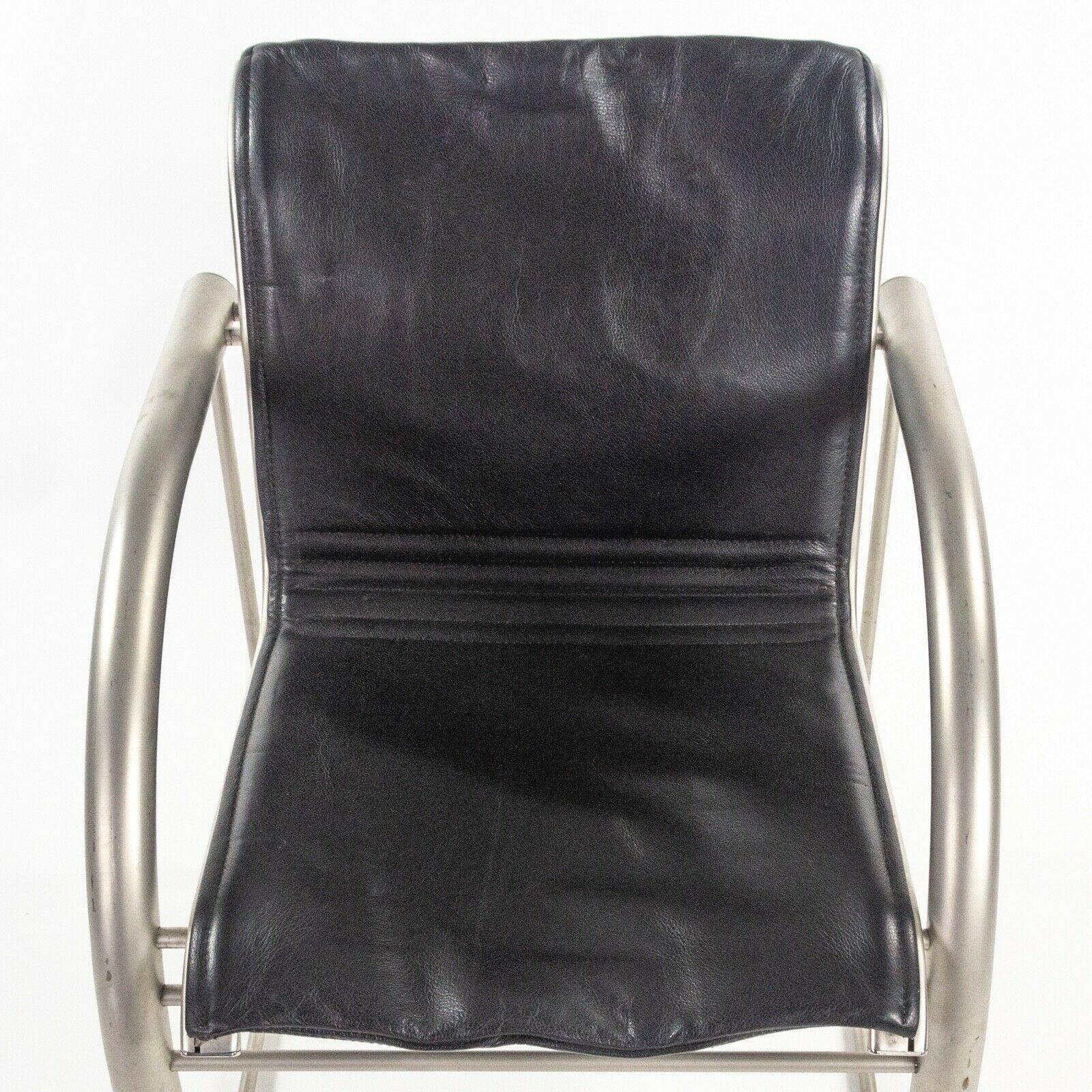 Prototype Richard Schultz 2002 Collection Stainless & Leather Dining Chair For Sale 4