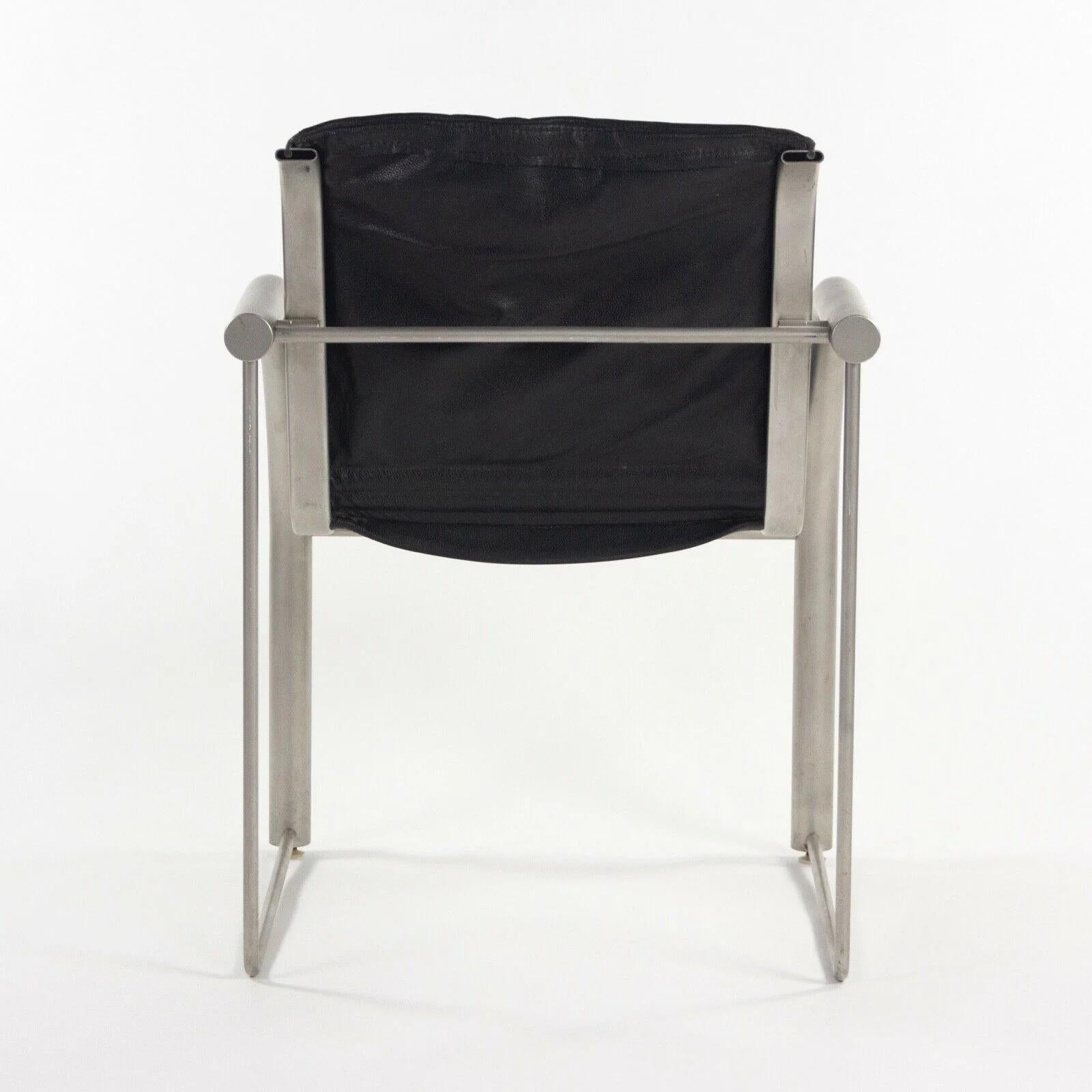 Contemporary Prototype Richard Schultz 2002 Collection Stainless & Leather Dining Chair For Sale