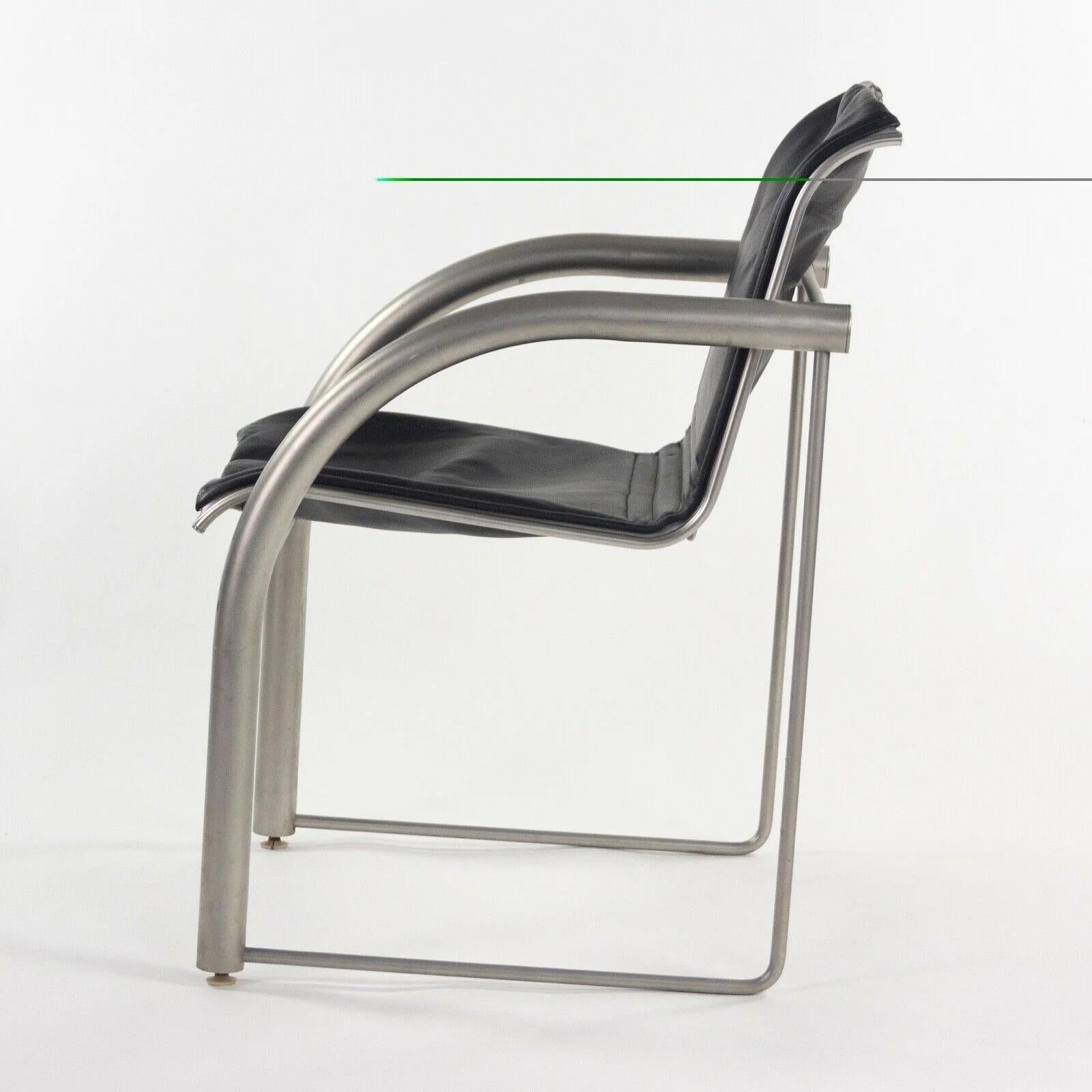 Prototype Richard Schultz 2002 Collection Stainless & Leather Dining Chair For Sale 2