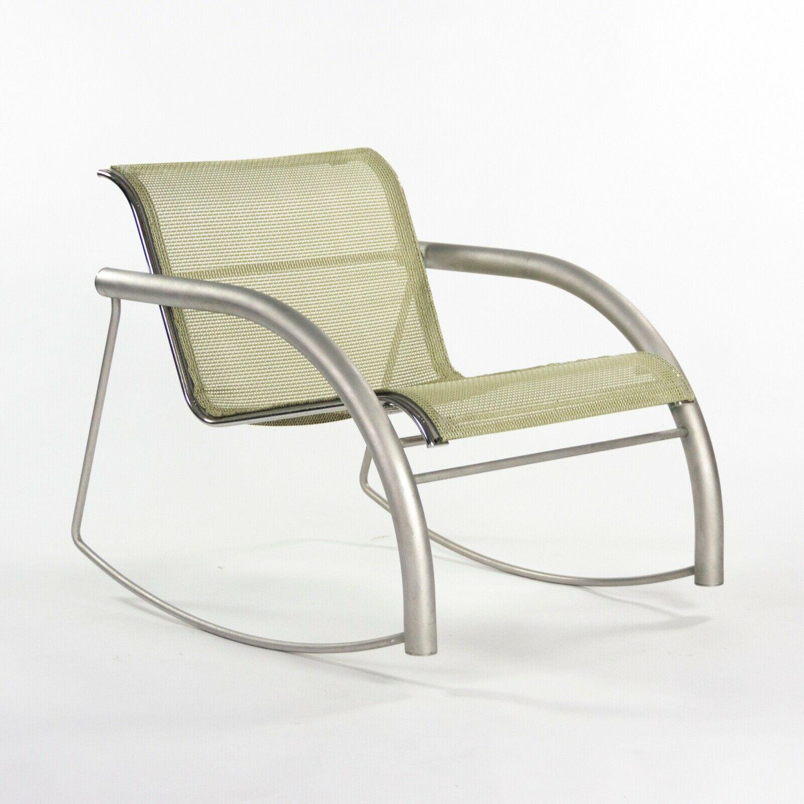 Modern Prototype Richard Schultz 2002 Collection Stainless Steel & Mesh Rocking Chair For Sale