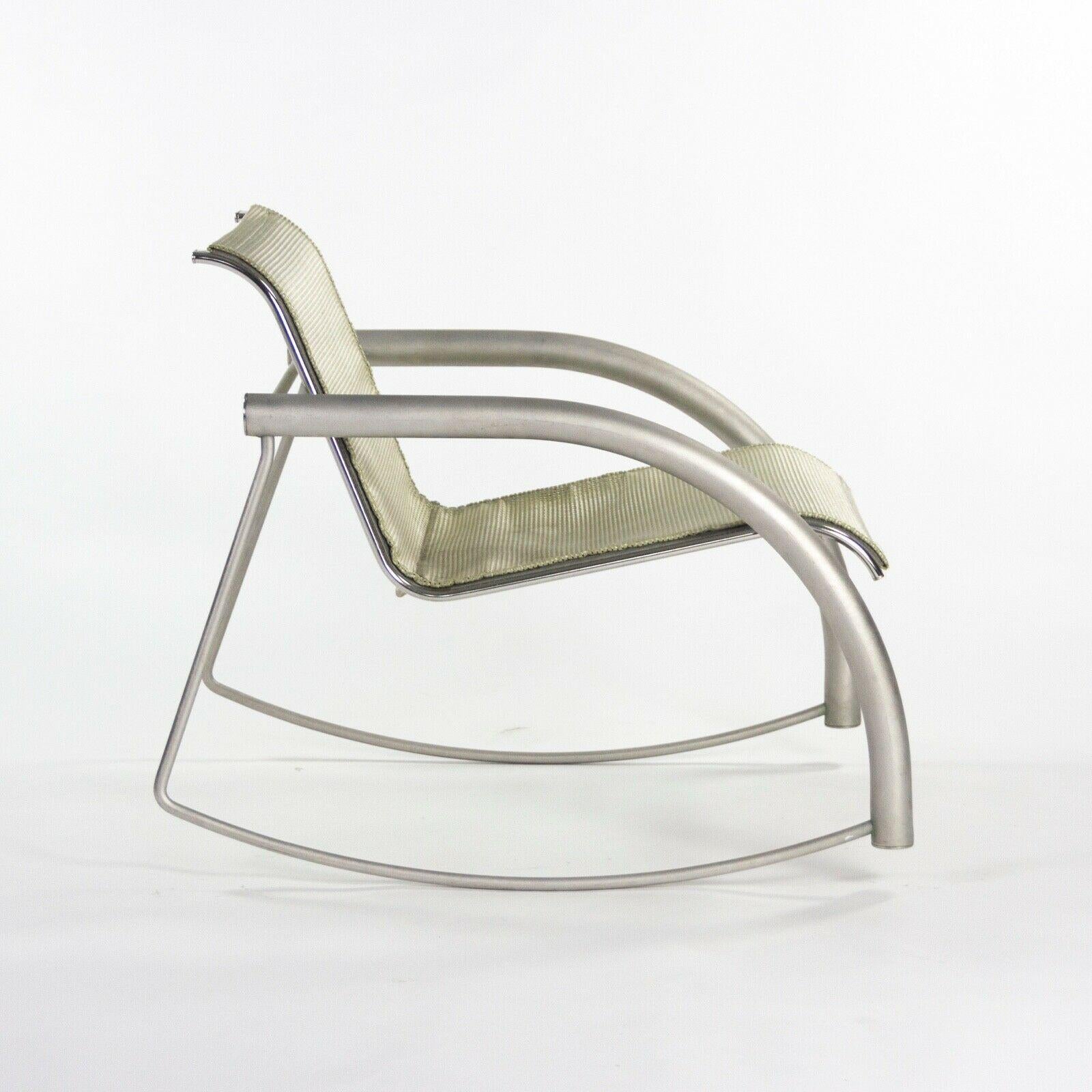 American Prototype Richard Schultz 2002 Collection Stainless Steel & Mesh Rocking Chair For Sale
