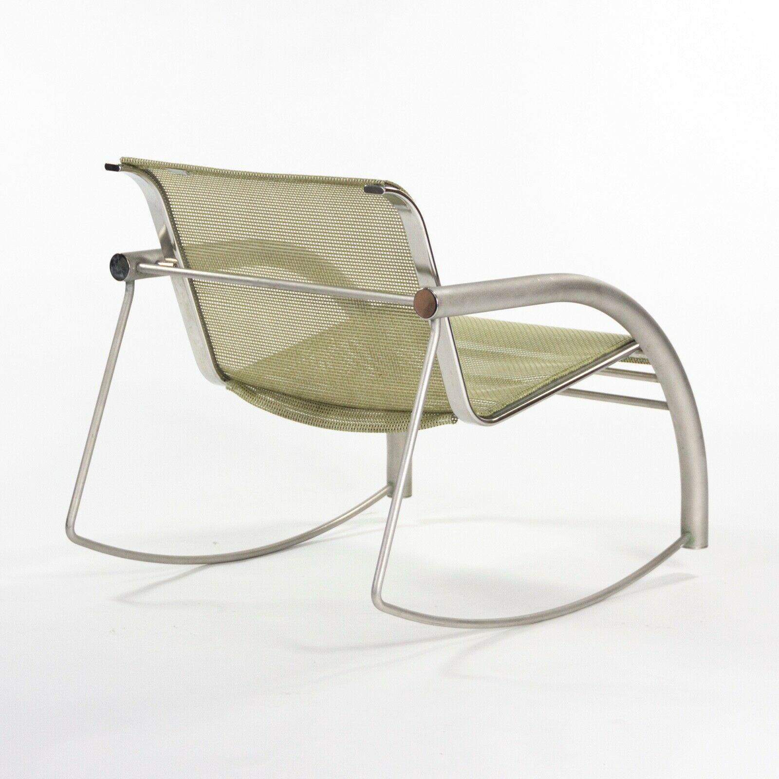 Prototype de chaise à bascule Richard Schultz 2002 Collection en acier inoxydable et maille Bon état à Philadelphia, PA