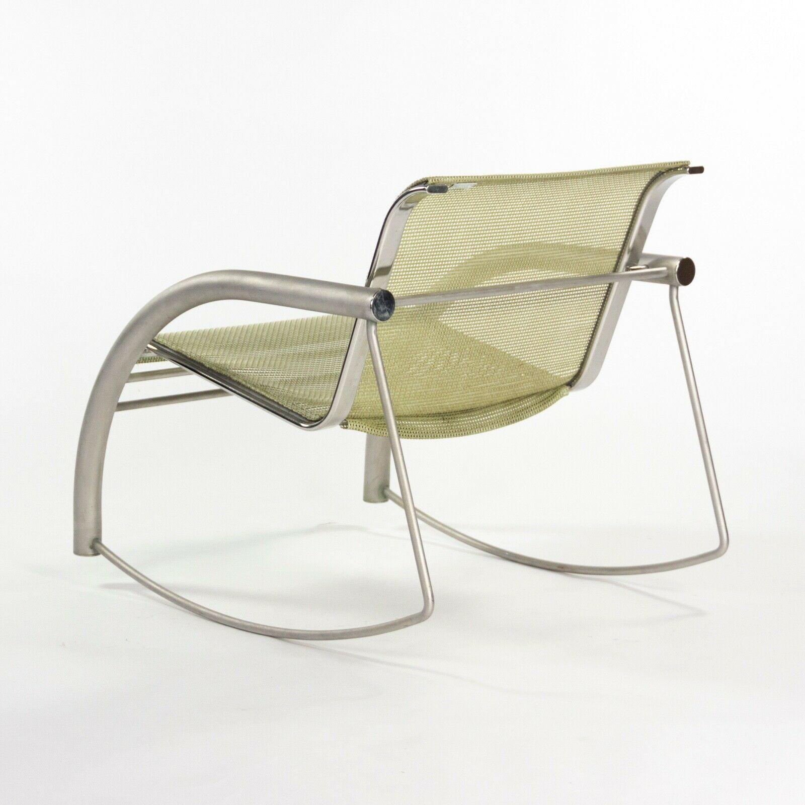 Acier inoxydable Prototype de chaise à bascule Richard Schultz 2002 Collection en acier inoxydable et maille