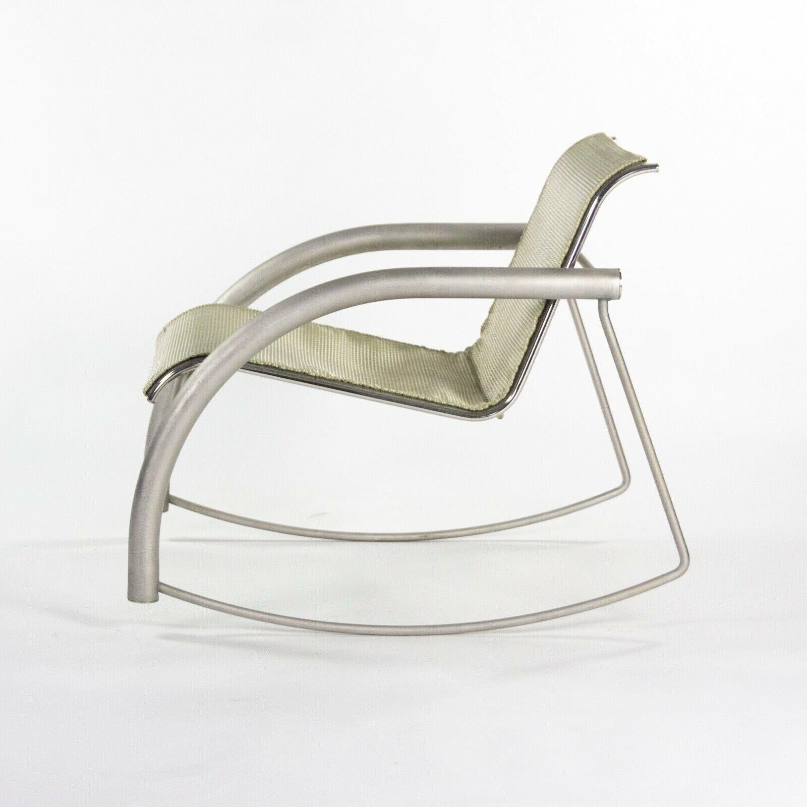 Prototype de chaise à bascule Richard Schultz 2002 Collection en acier inoxydable et maille 1