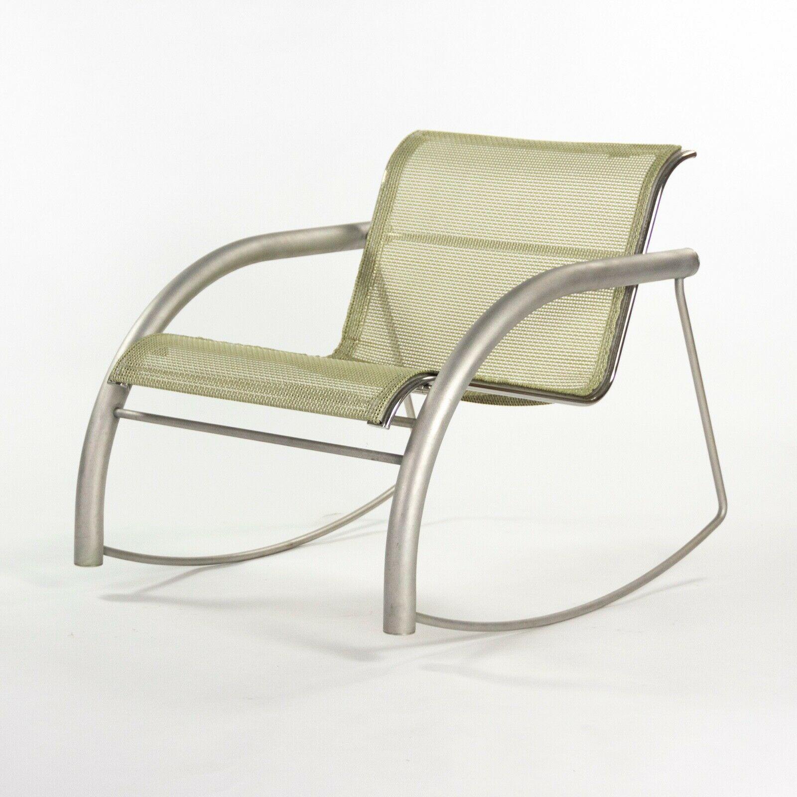 Prototype de chaise à bascule Richard Schultz 2002 Collection en acier inoxydable et maille 2