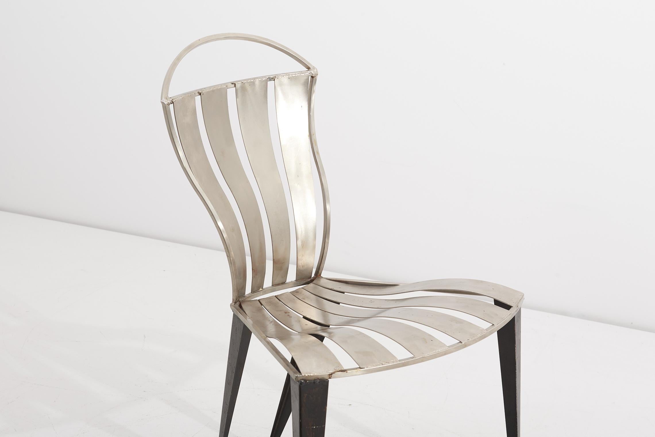 Prototype Steel Chair by Tom Dixon, 1989 For Sale 6