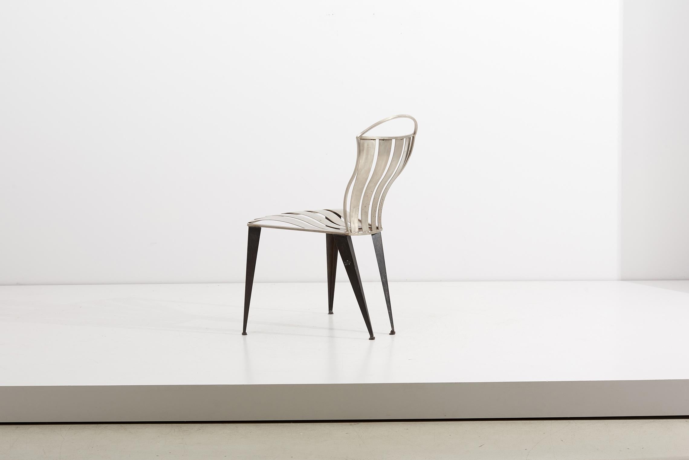 Prototype Steel Chair by Tom Dixon, 1989 In Good Condition For Sale In Berlin, DE