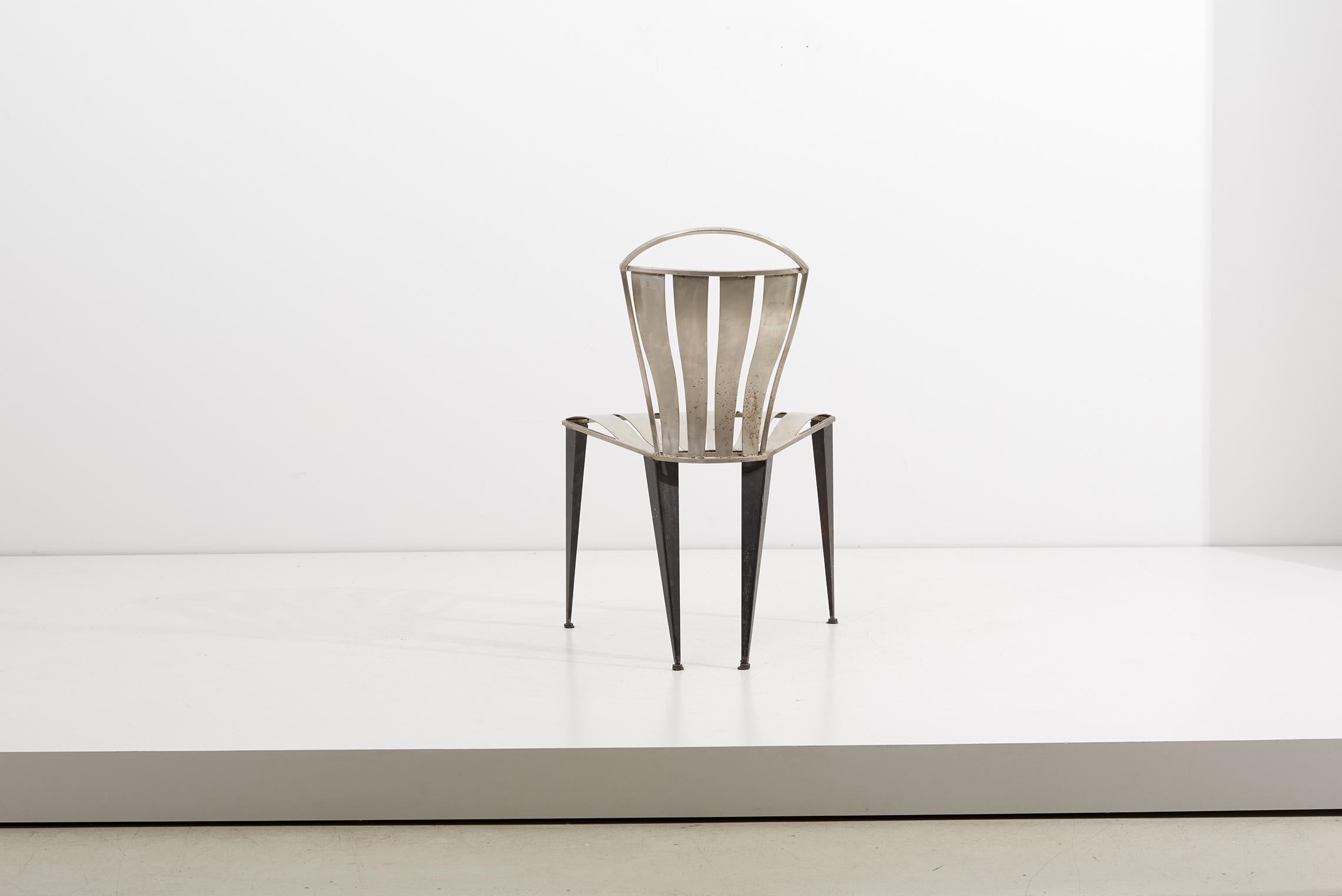 Late 20th Century Prototype Steel Chair by Tom Dixon, 1989 For Sale