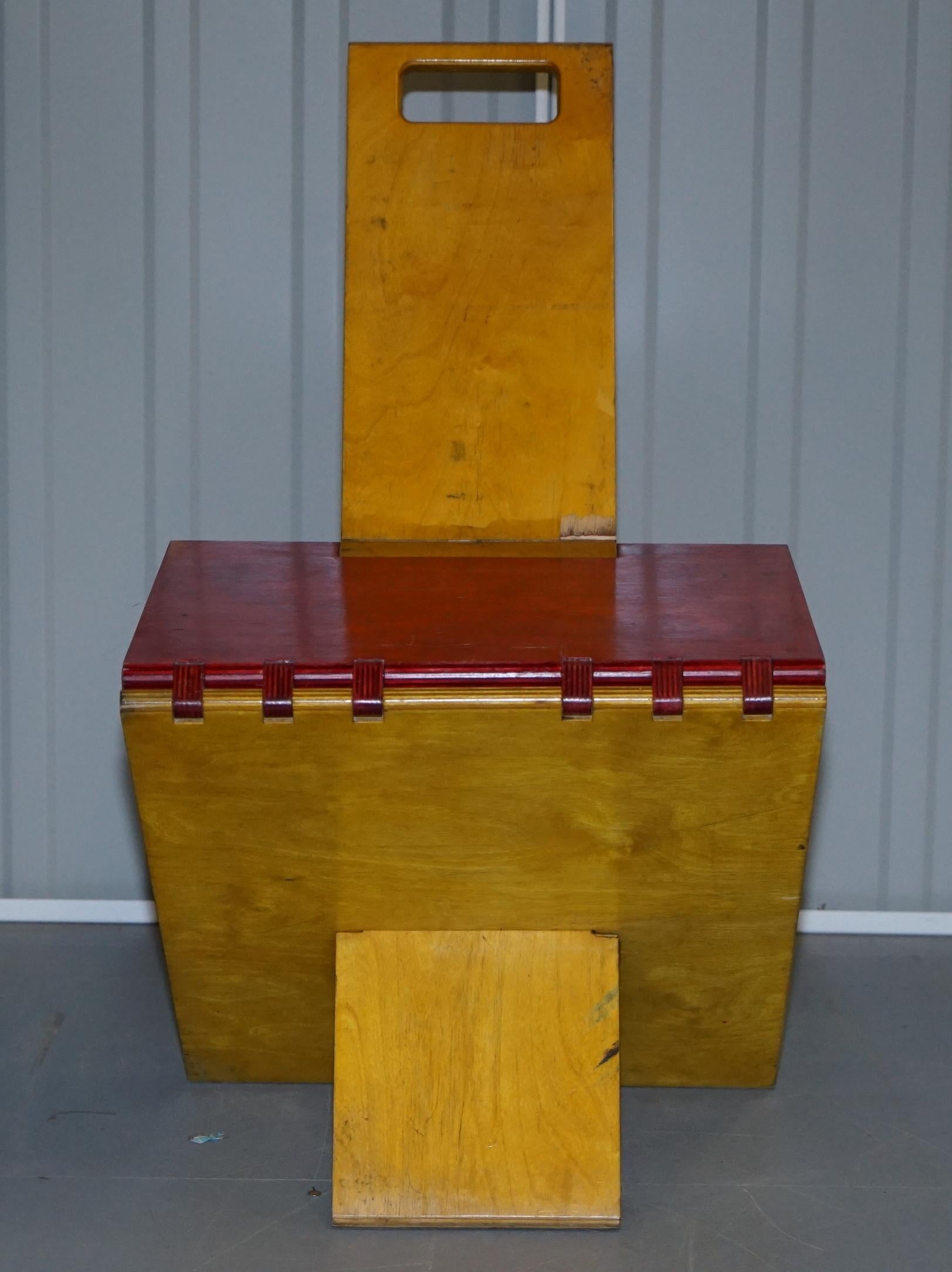 Prototype Viscount David Linley Folding Desk and Chair in Satin Birch Art Modern 6