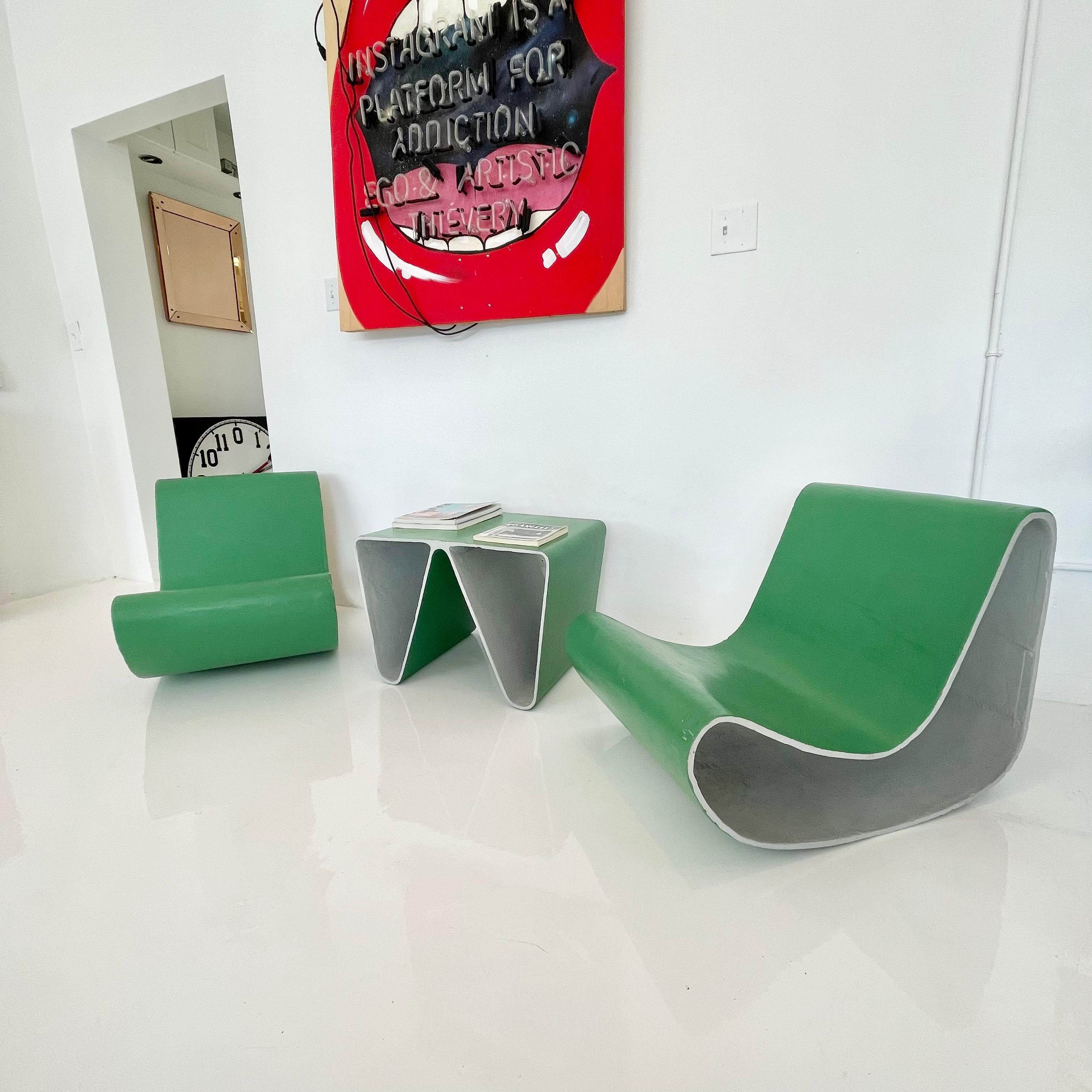Willy Guhl Prototype Loop Chairs and Table For Sale 2