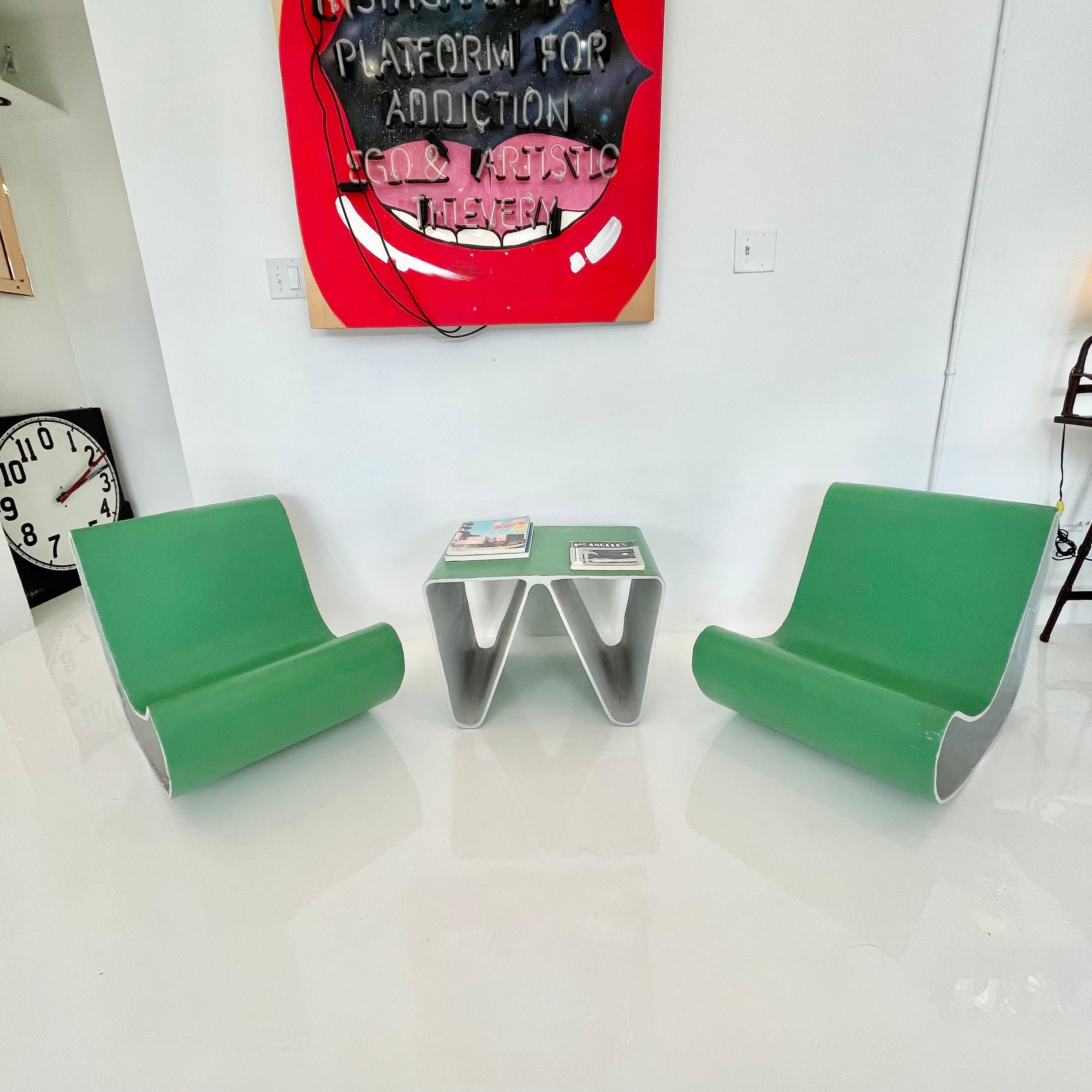 Willy Guhl Prototype Loop Chairs and Table For Sale 3