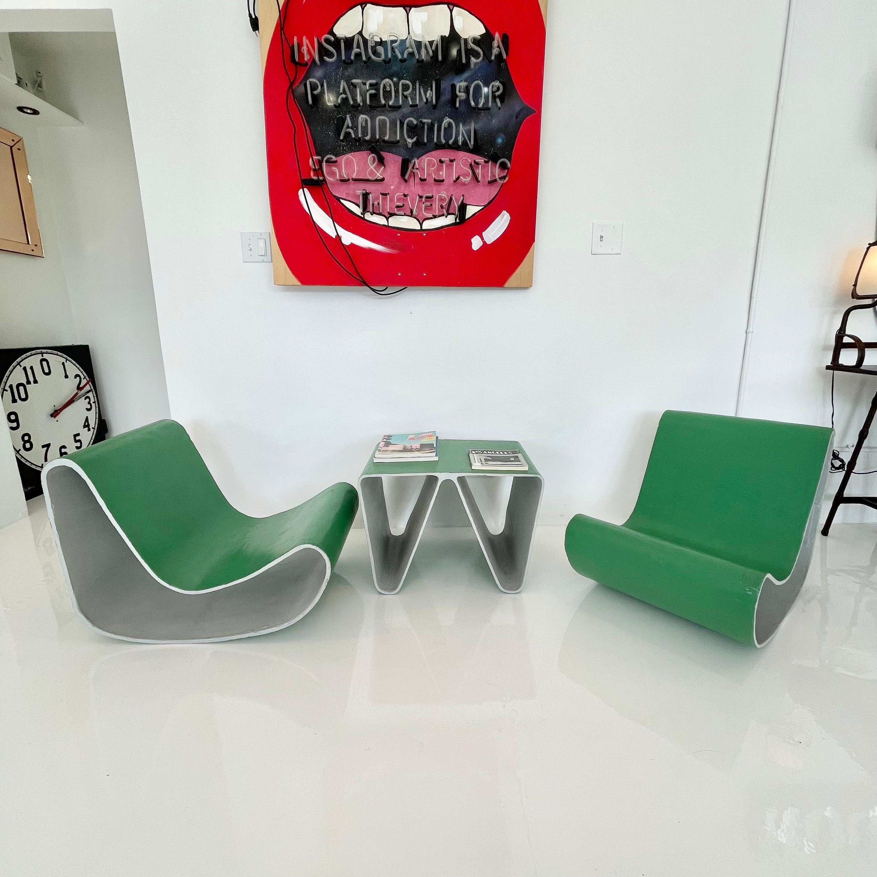 Willy Guhl Prototype Loop Chairs and Table For Sale 4