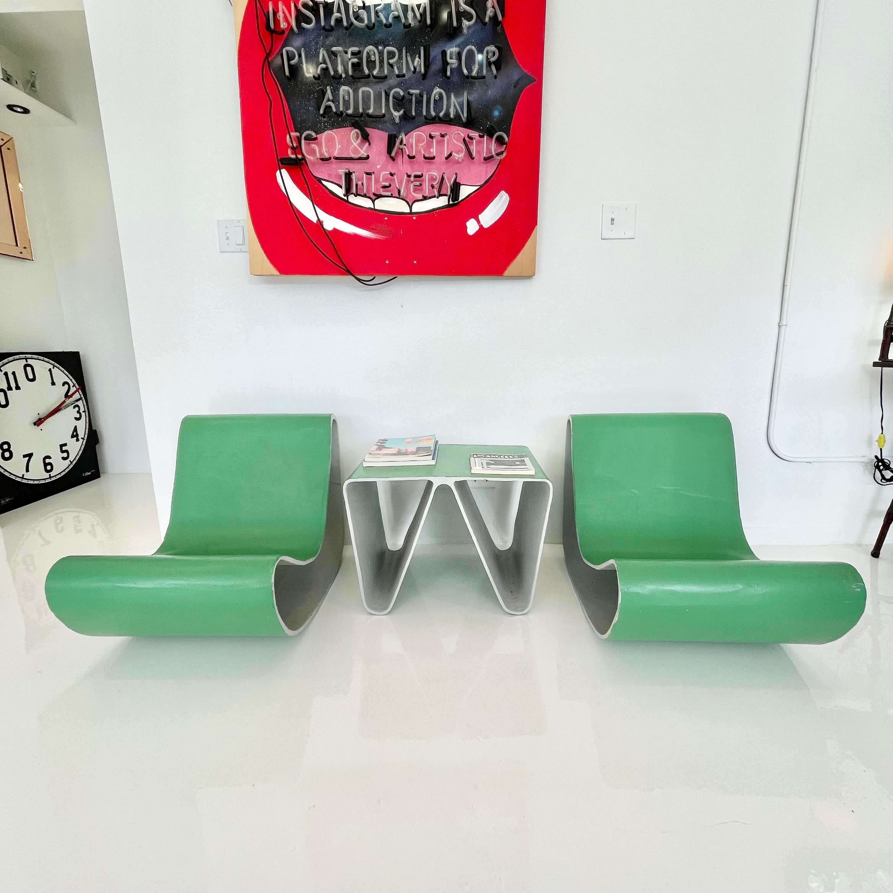 Willy Guhl Prototype Loop Chairs and Table For Sale 5