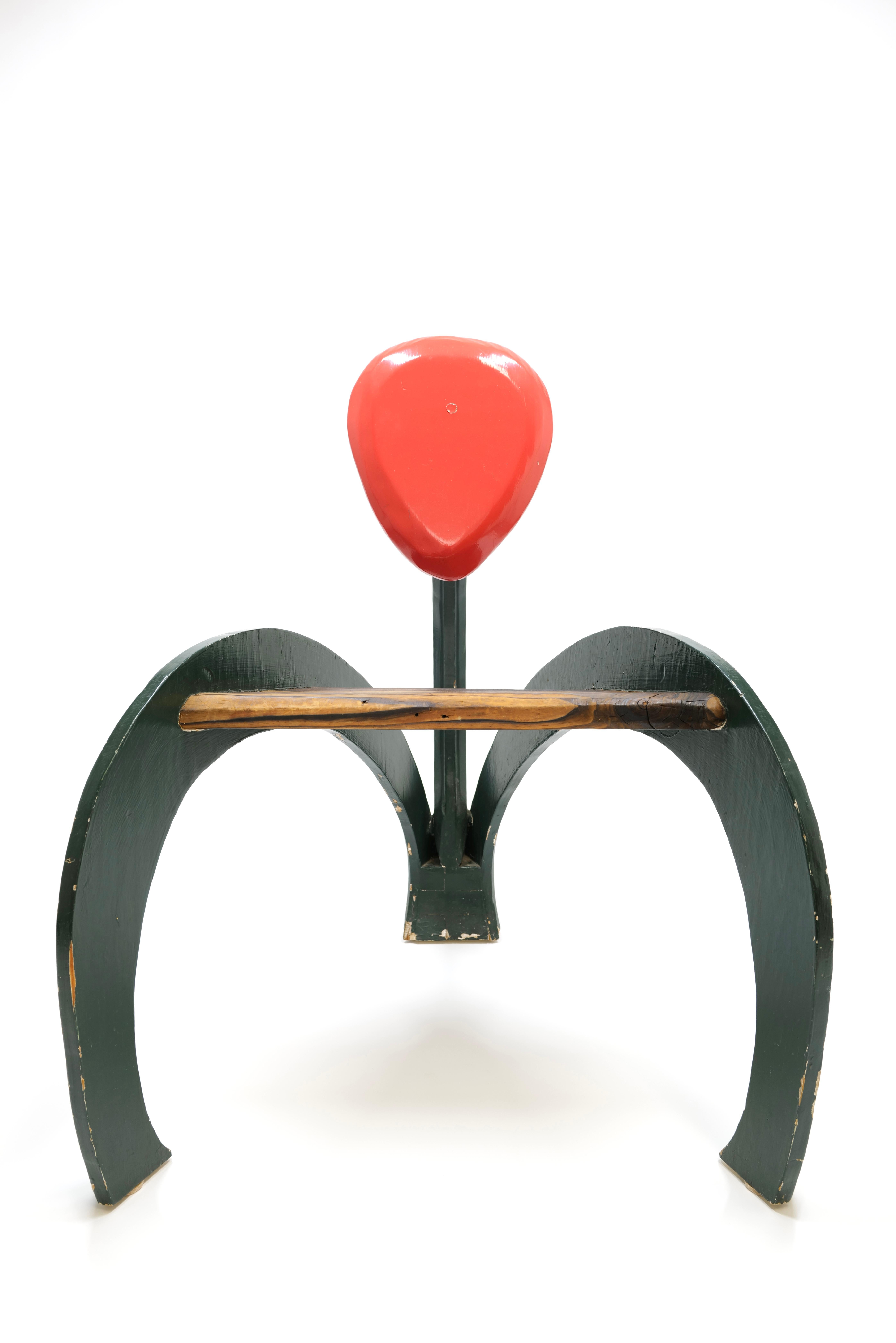 Mid-Century Modern Prototype Wood Chair Resembling a Flower Stamen For Sale