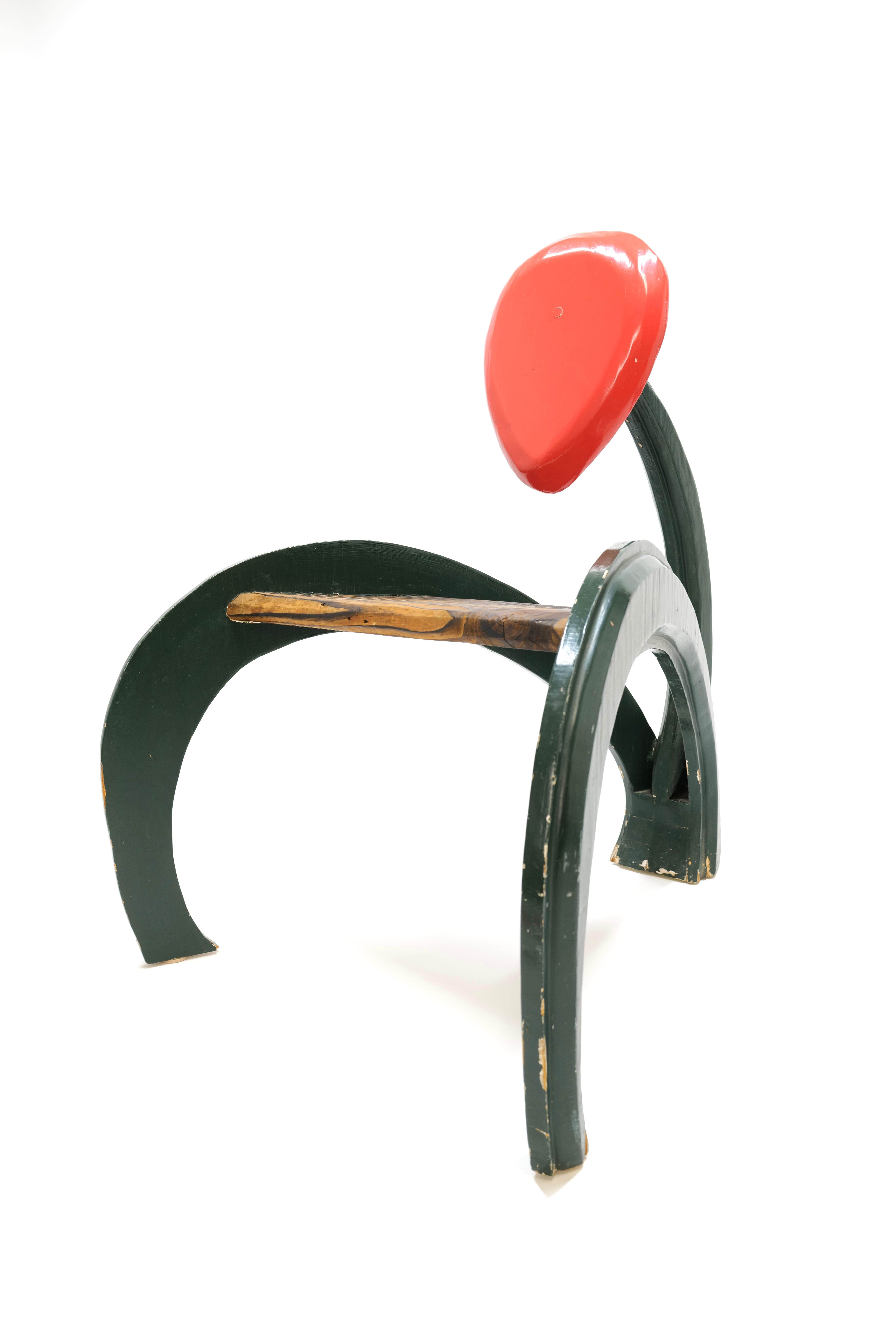 American Prototype Wood Chair Resembling a Flower Stamen For Sale