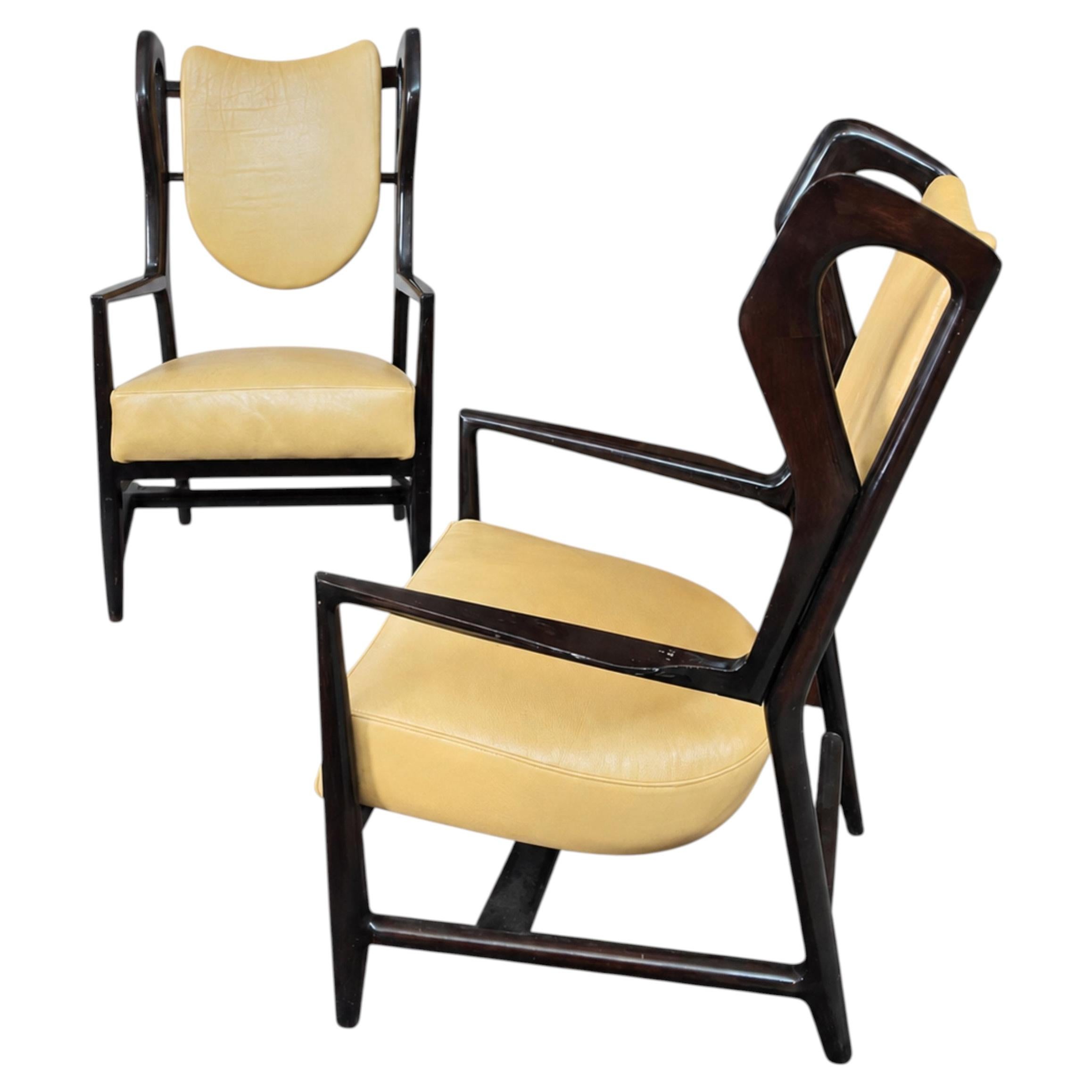 Prototypen der Triennale-Sessel von Gio Ponti für I.S.A. Bergamo, mit Zertifikat
