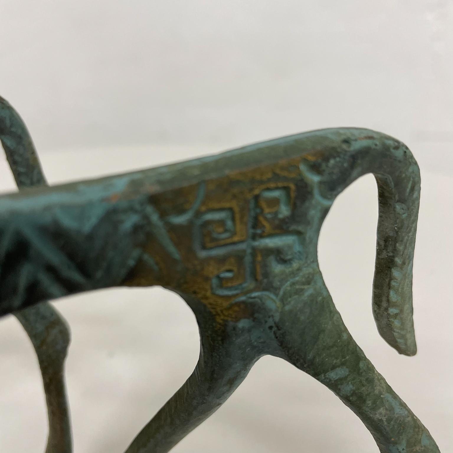 Etruscan Horse Sculptures Sleek Style of Hagenauer 1960s Patinated Bronze Pair 1