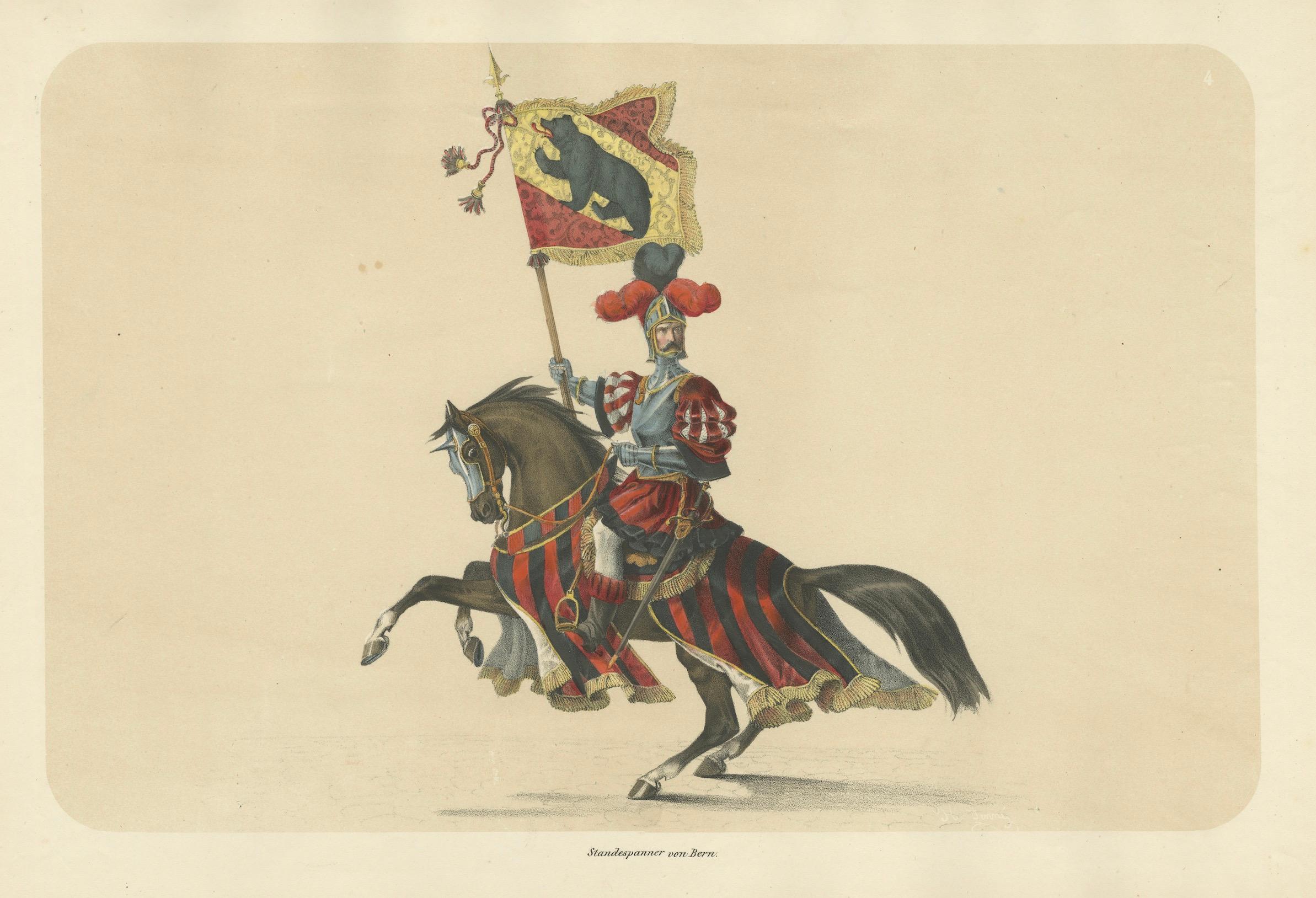 Der stolze Standartenträger von Bern - eine majestätische Kavallerie-Figur vom Fest 1853 im Angebot 1