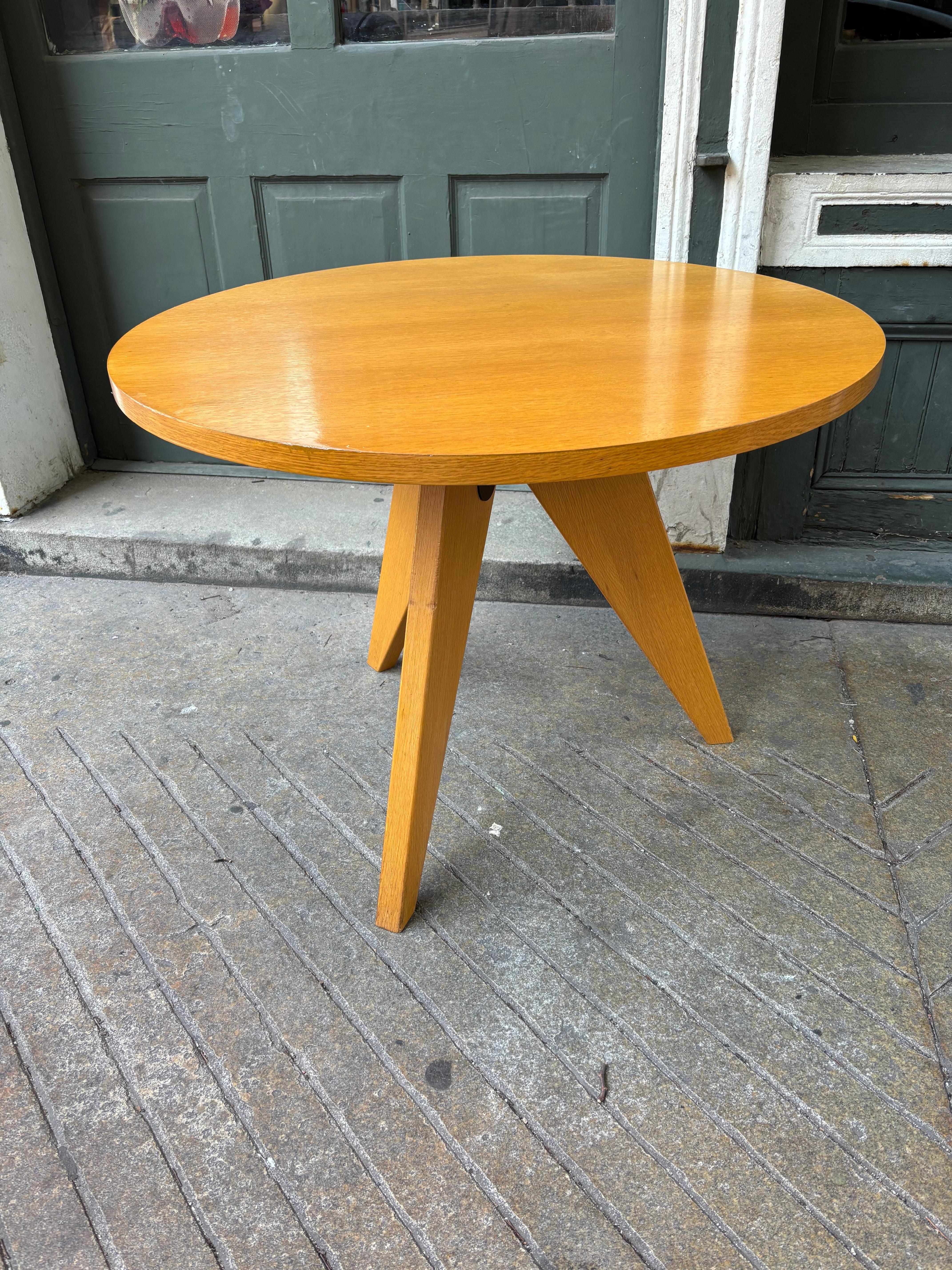 Mid-Century Modern Prouve 37.25 Round Dining Table for Vitra