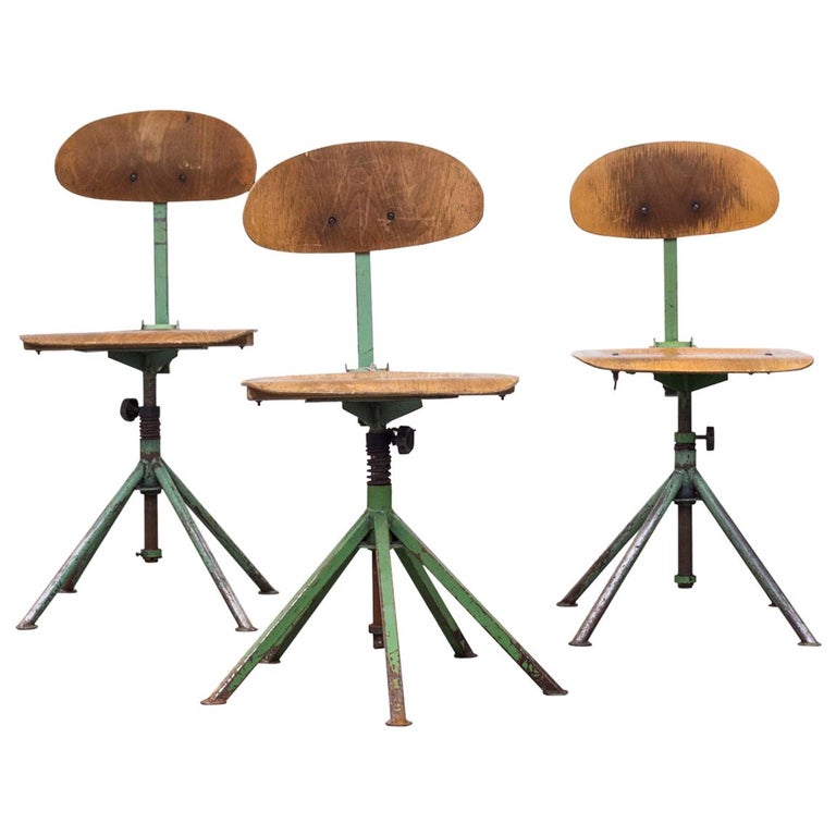 Prouve Inspired Industrial Drafting Chairs at 1stDibs