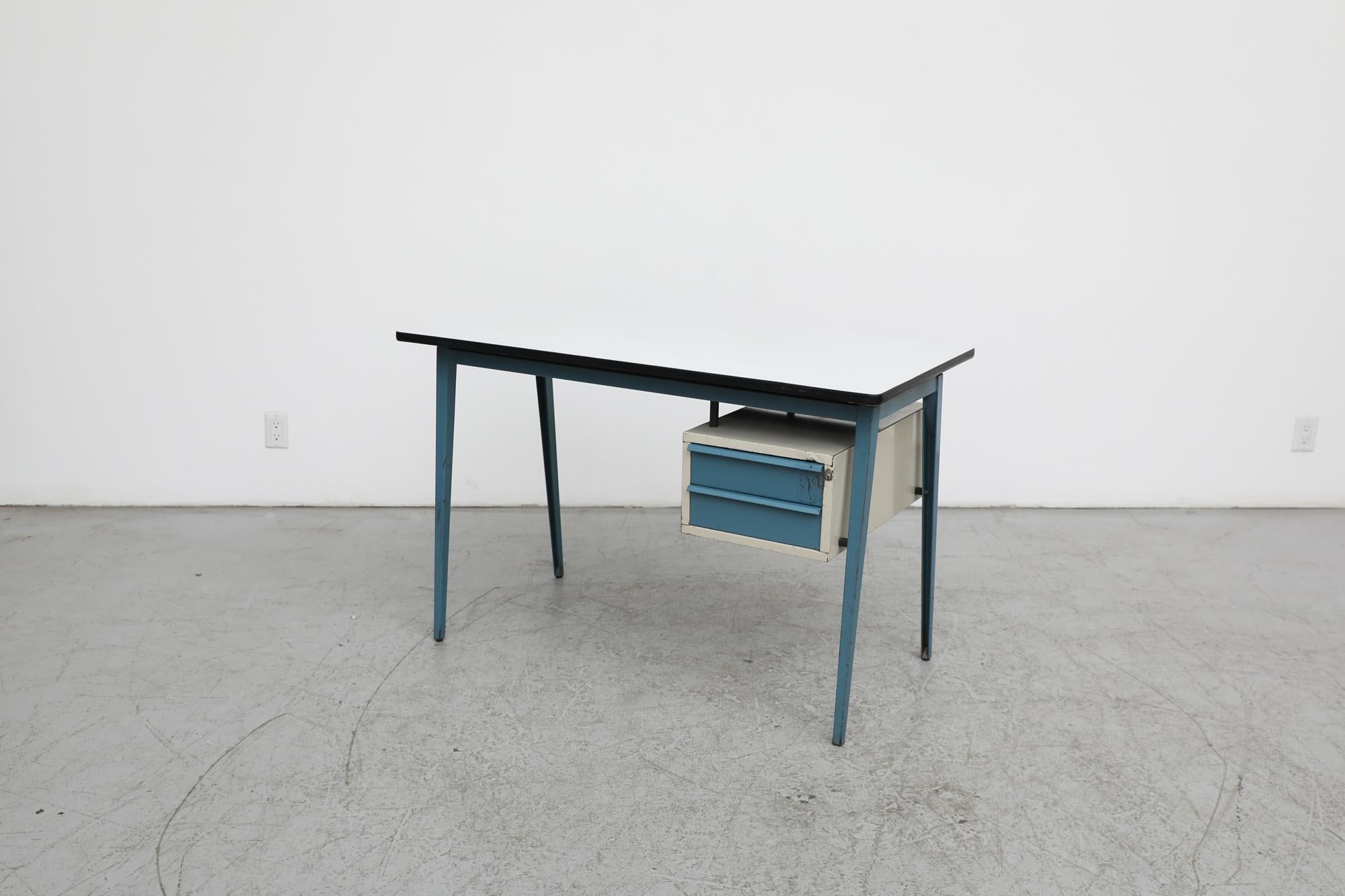 Dutch Prouve Inspired Writing Desk with Compass Legs by Marko