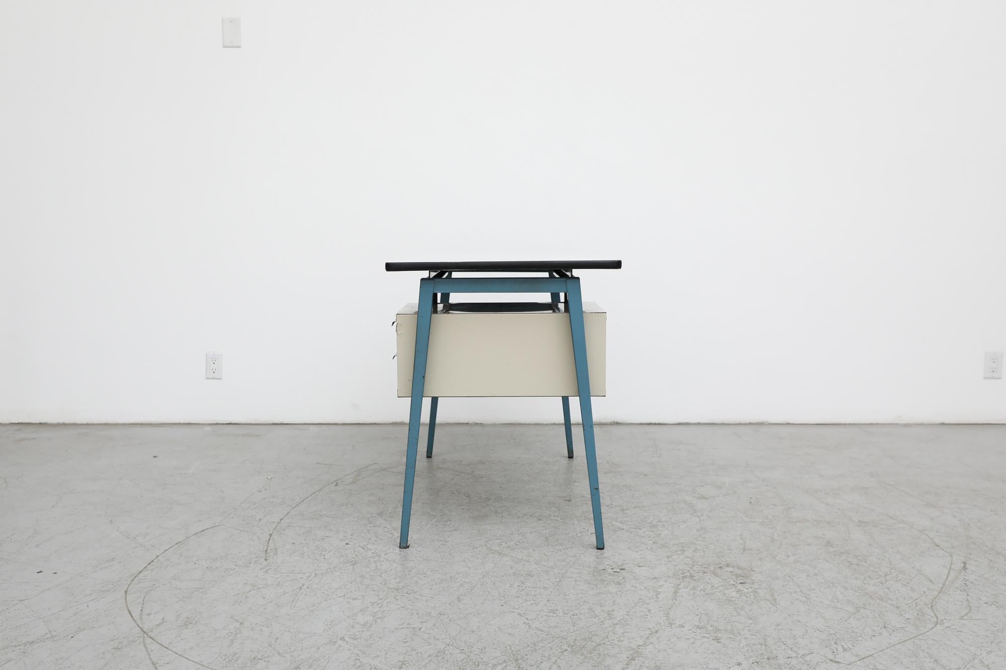 Prouve Inspired Writing Desk with Compass Legs by Marko In Good Condition In Los Angeles, CA