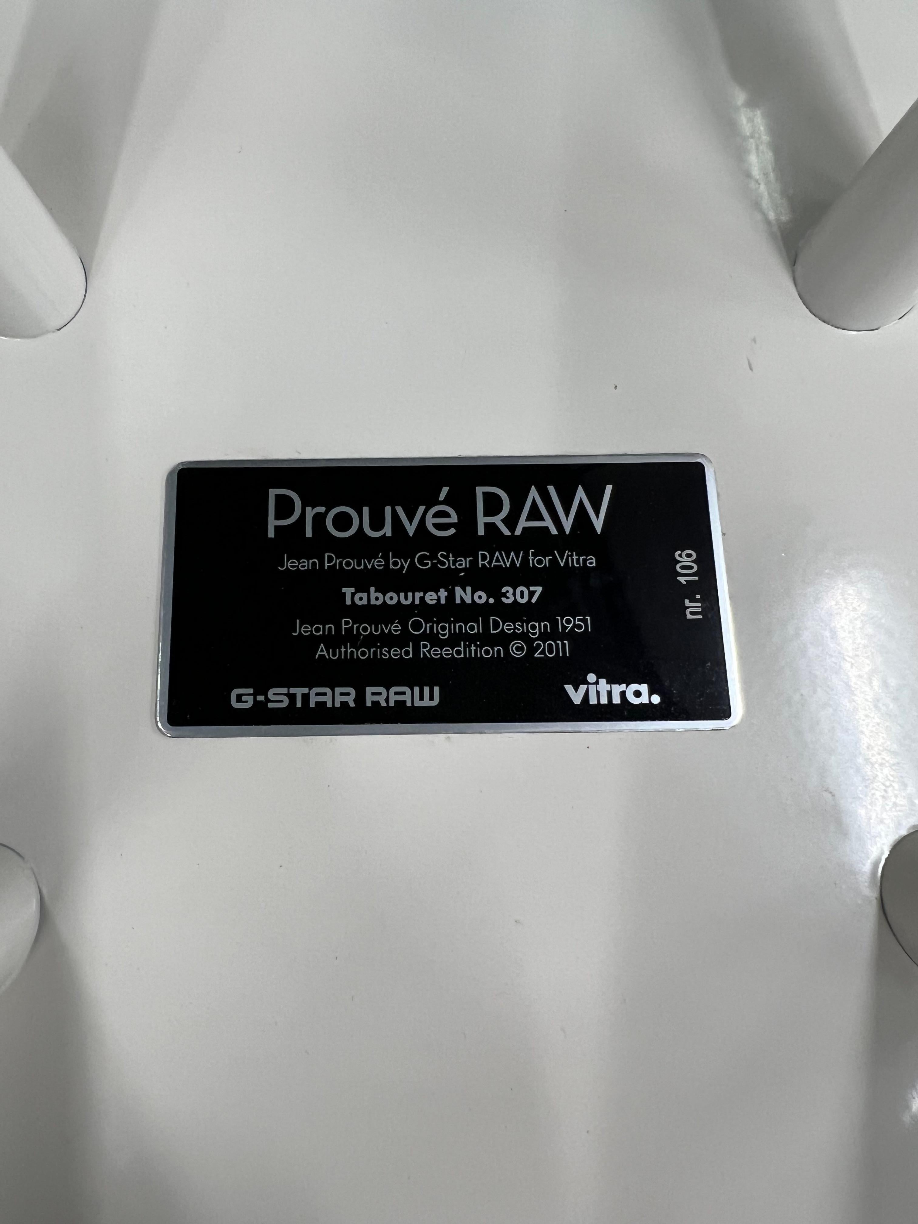 Prouvé Raw Tabouret 307 Stool by Jean Prouvé and G Star Raw for Vitra For Sale 1
