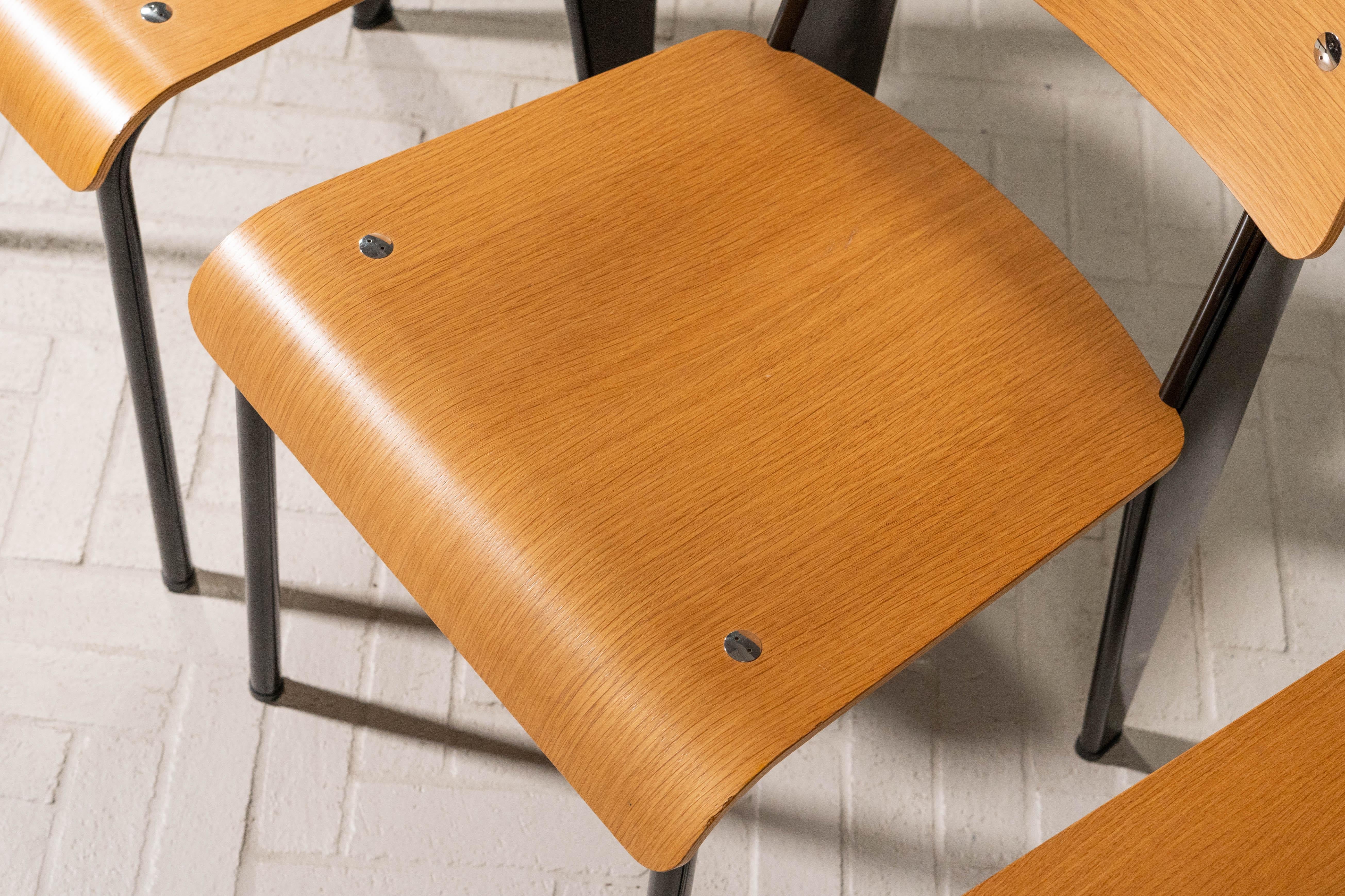 Prouvé Round Table & Set of 3 Standard Chairs 2