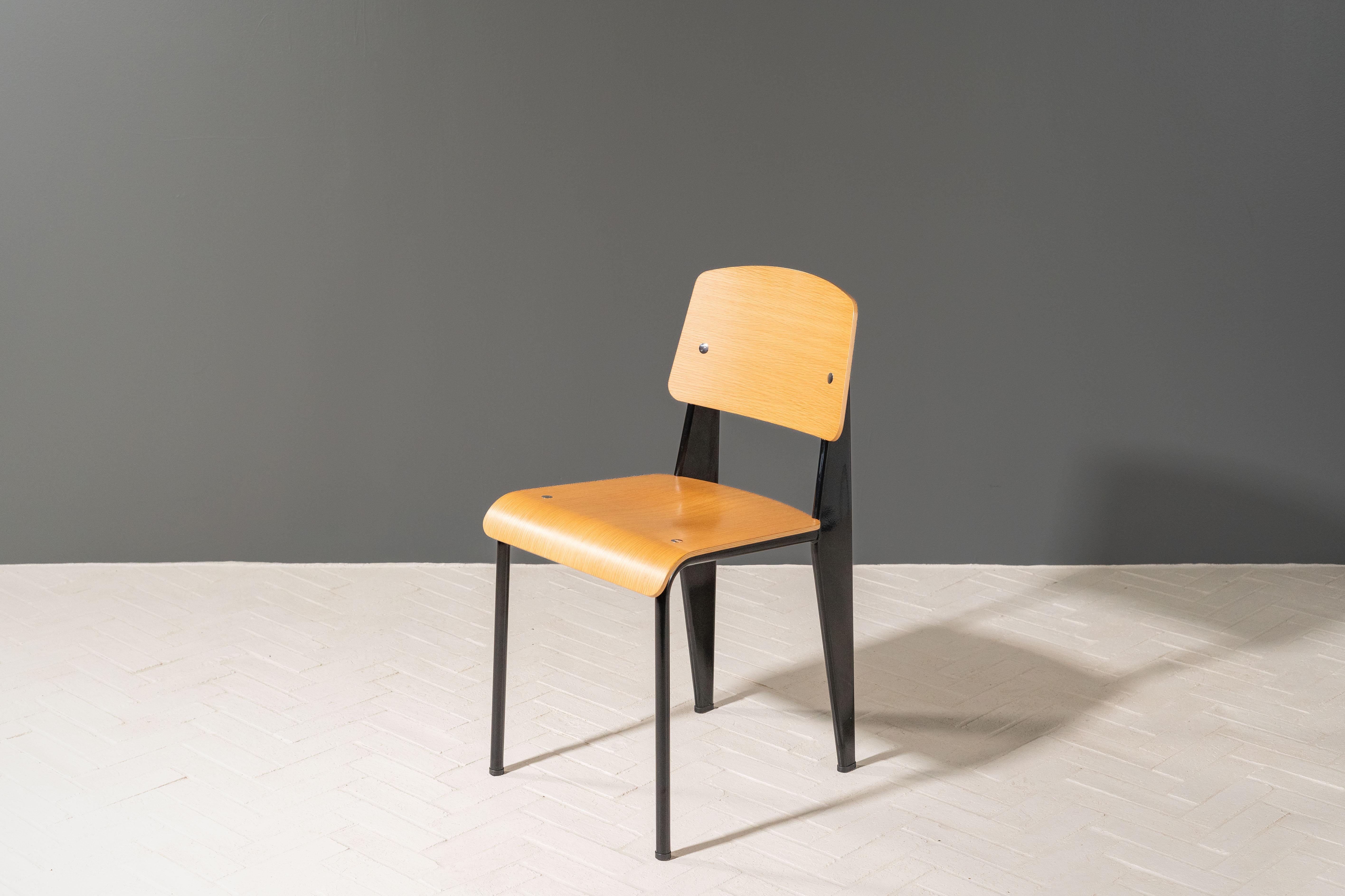 Prouvé Round Table & Set of 3 Standard Chairs 3