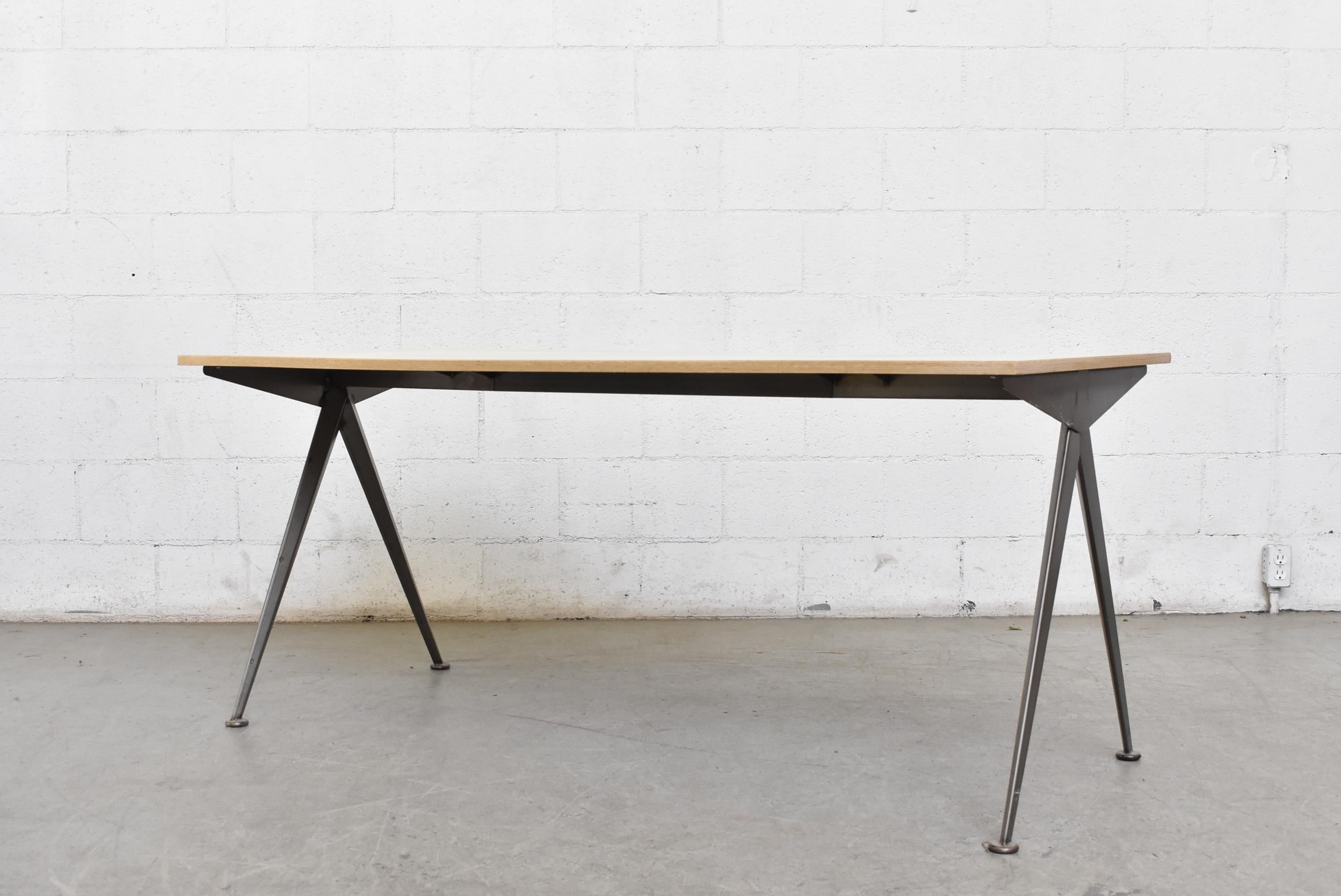 Dutch Prouve Style Industrial Dining or Work Table