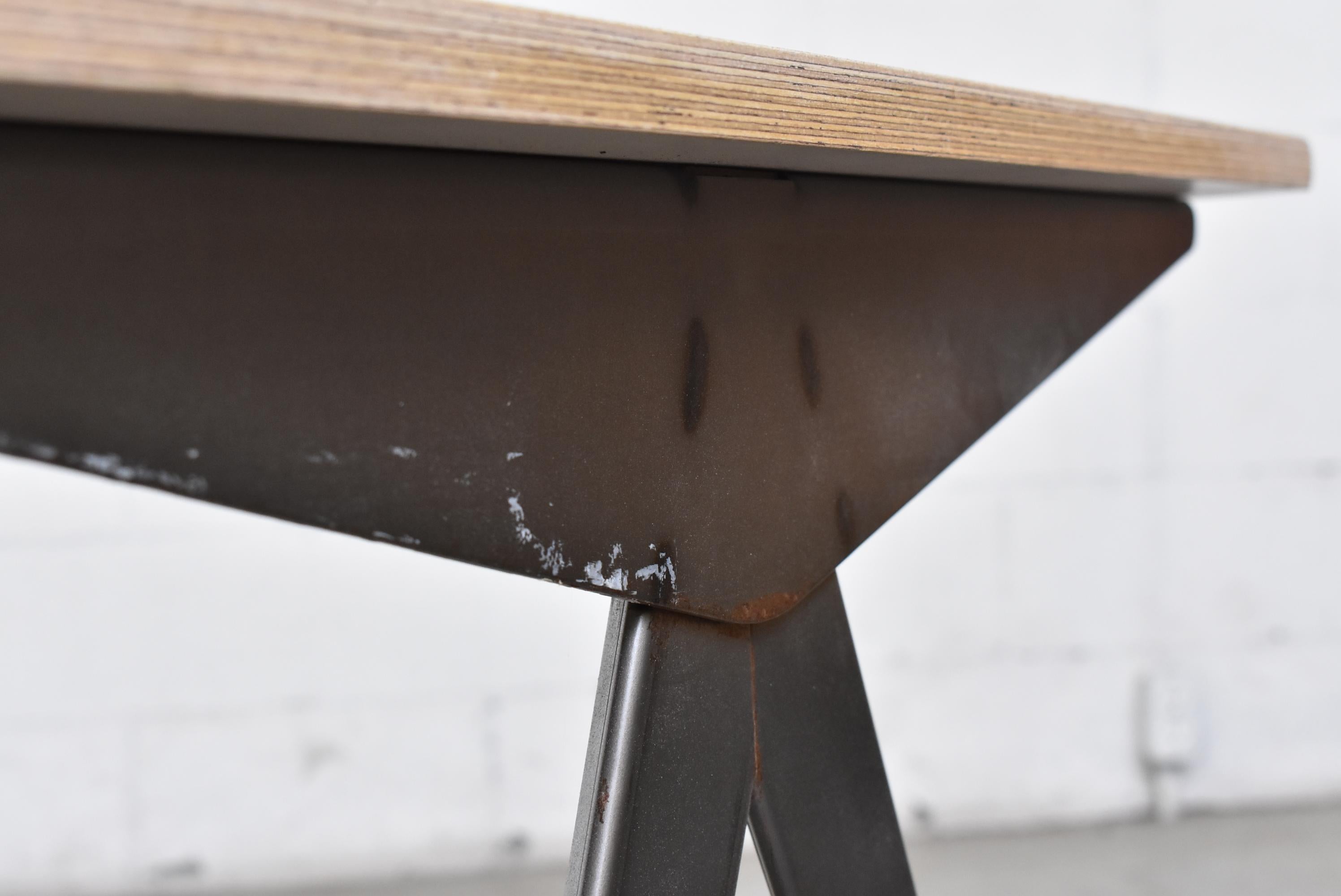 Formica Prouve Style Industrial Dining or Work Table