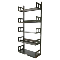 Vintage Prouve Style Industrial 'Triennale' Green Steel Shelving by Lips Vago