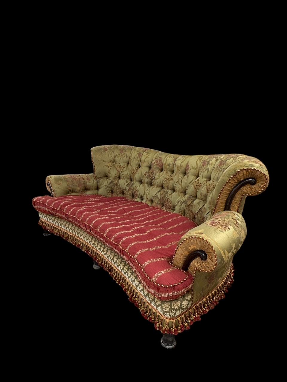 Ebonized Provasi sofa in the style Napoleon III For Sale