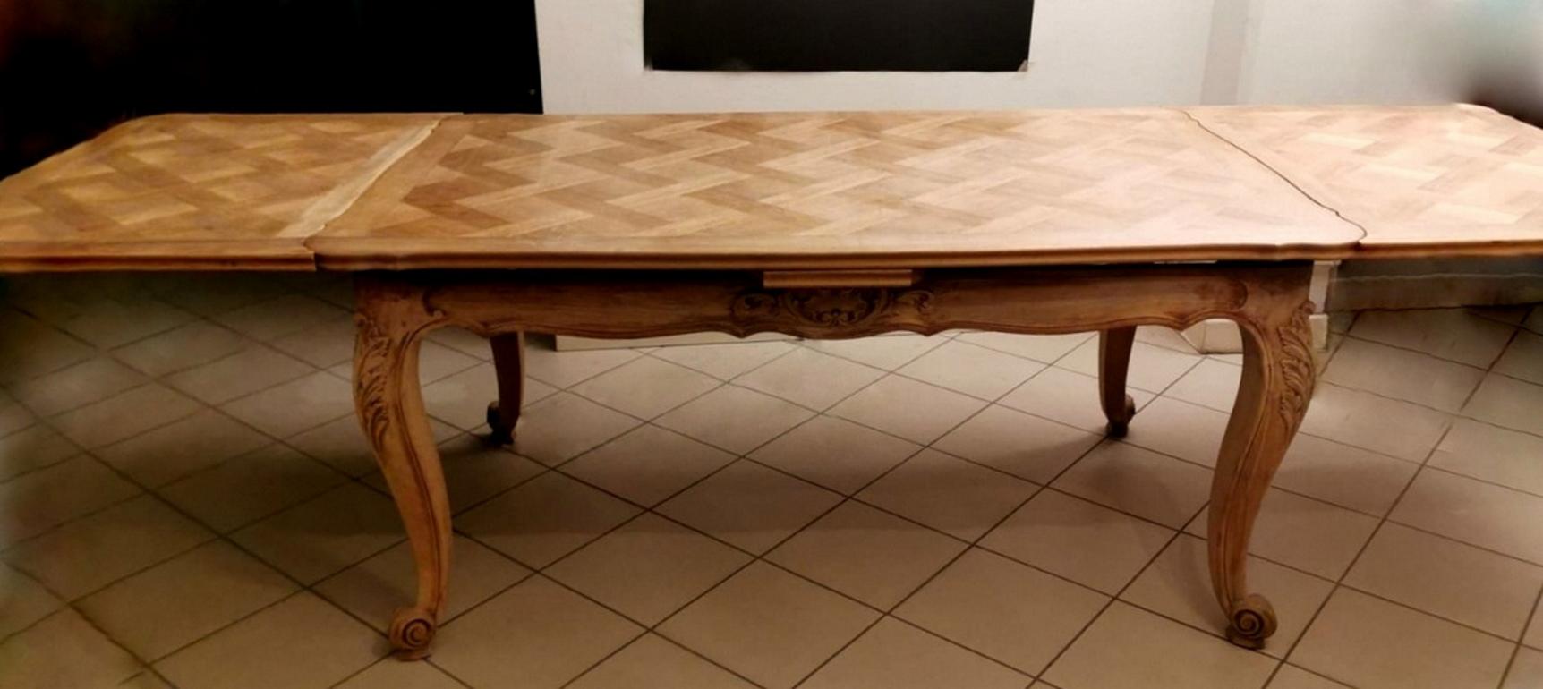 Provençal Extending Dining Table in Wood Raw Finish, France 2