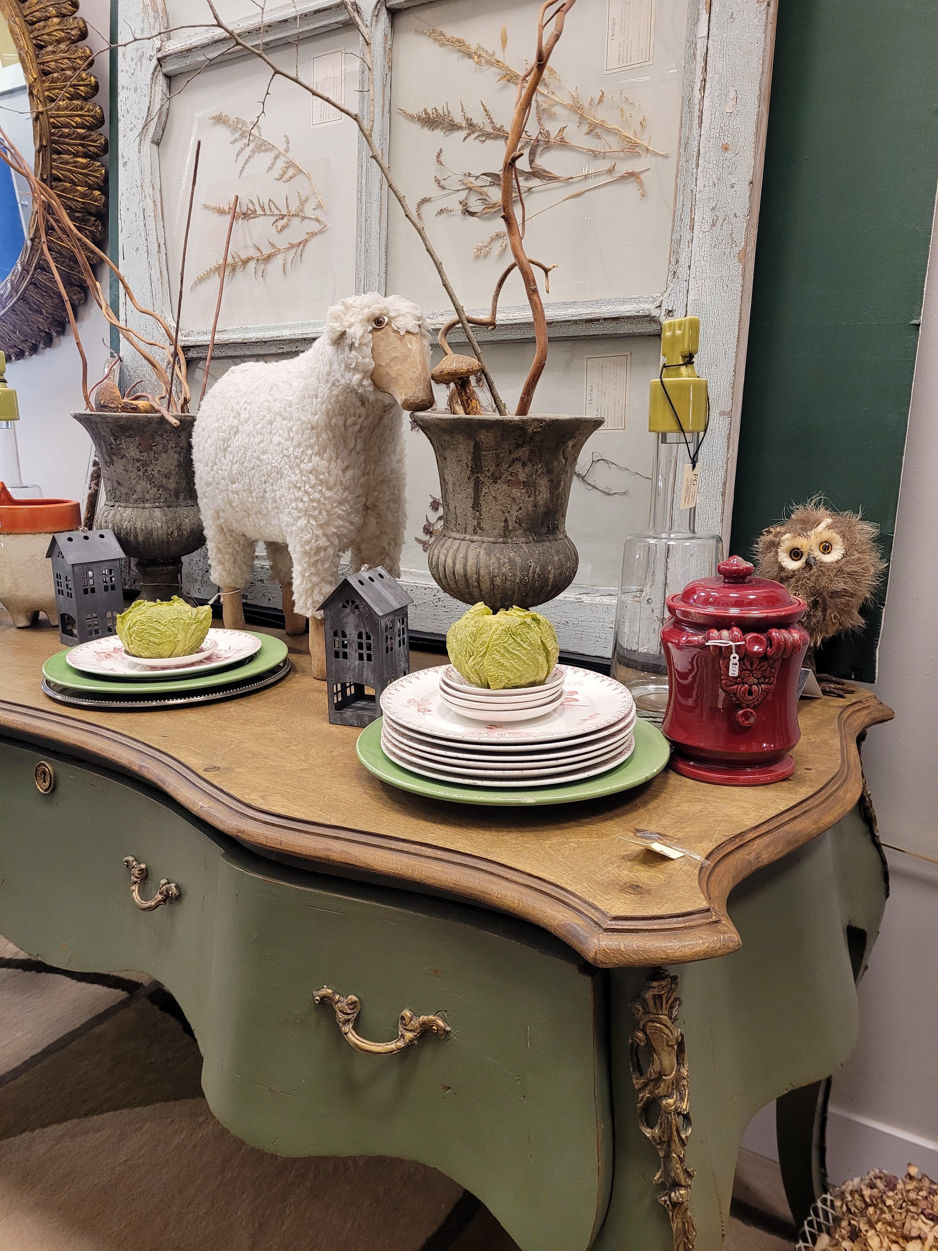 Mid-20th Century Provençal Green Center Console  table, polychrome, 50's - 60's - France For Sale