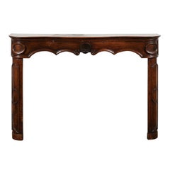 Provençal Louis XV Period 18th Century Walnut Fireplace Mantel with Carved Shell