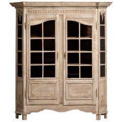 Vitrine aus provenzalischer Eiche, handgefertigtes Antiquitätstück, um 1820, rustikaler Charme
