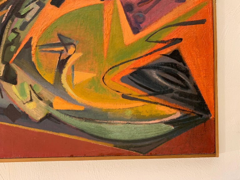 Provencal Rhythm Painting by Swedish Artist Ecke Hernæus Student of André Lhote In Good Condition For Sale In Utrecht, NL