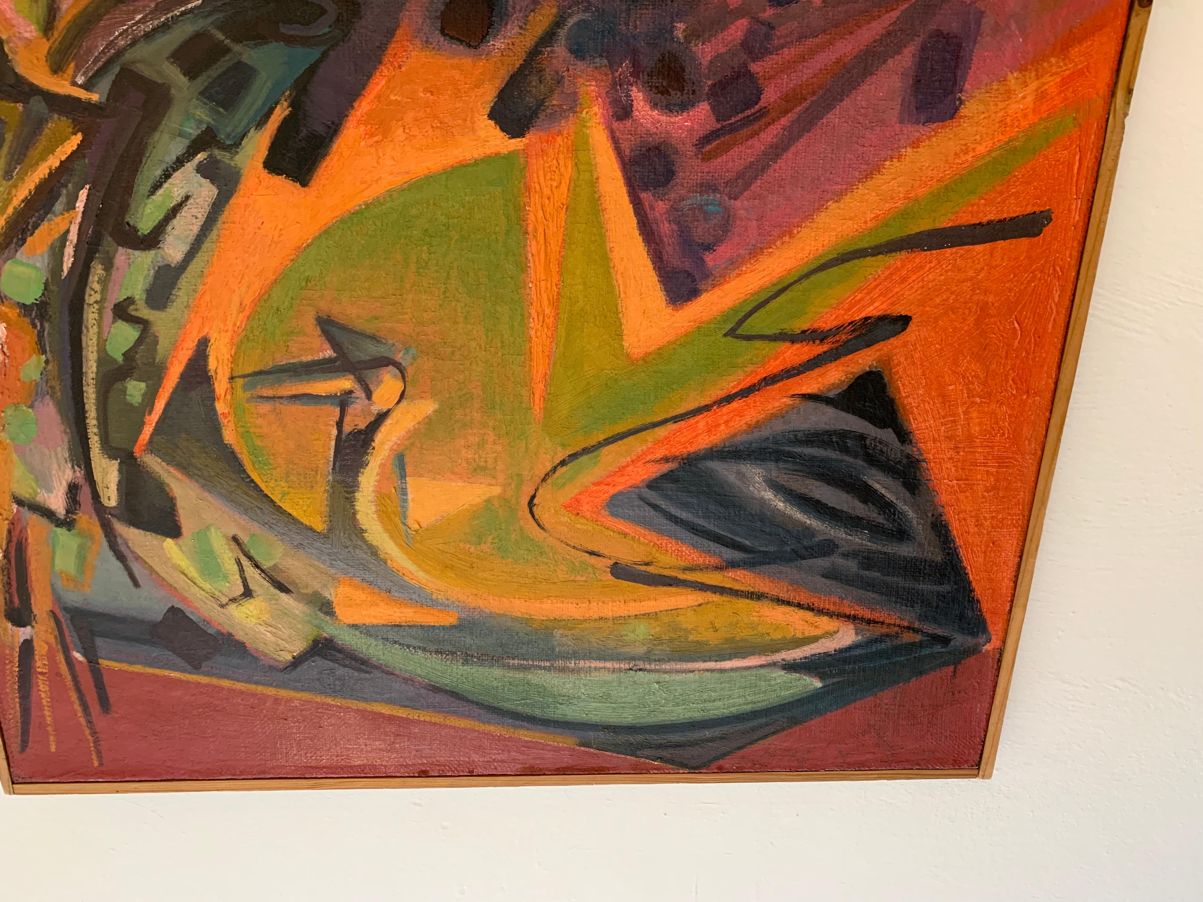 20th Century Provencal Rhythm Painting by Swedish Artist Ecke Hernæus Student of André Lhote