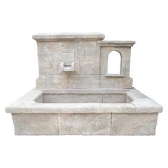 Provençal Stone Wall Fountain with Arched Niche