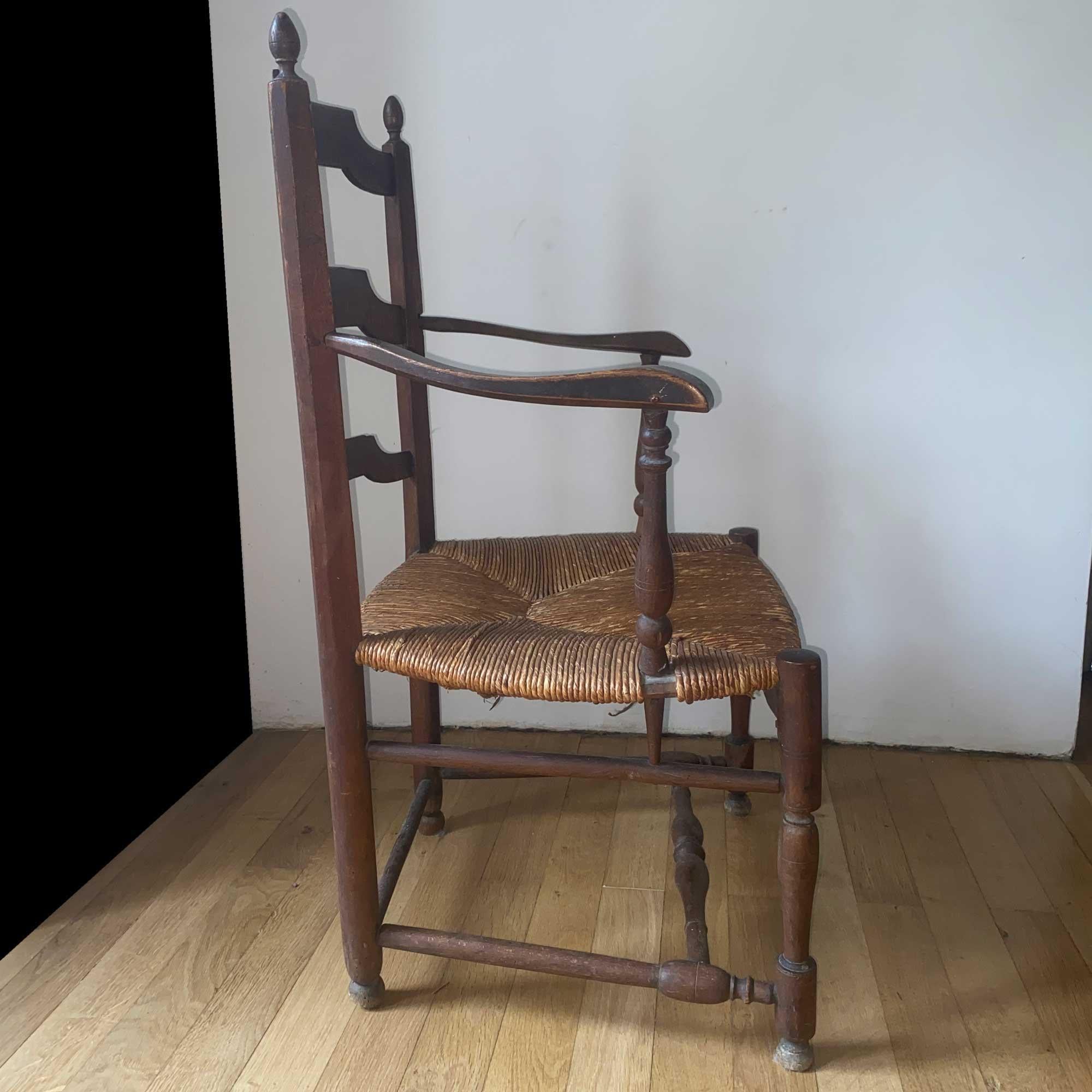 Provencal Straw Armchair From the 18th Century In Good Condition For Sale In Grenoble, FR